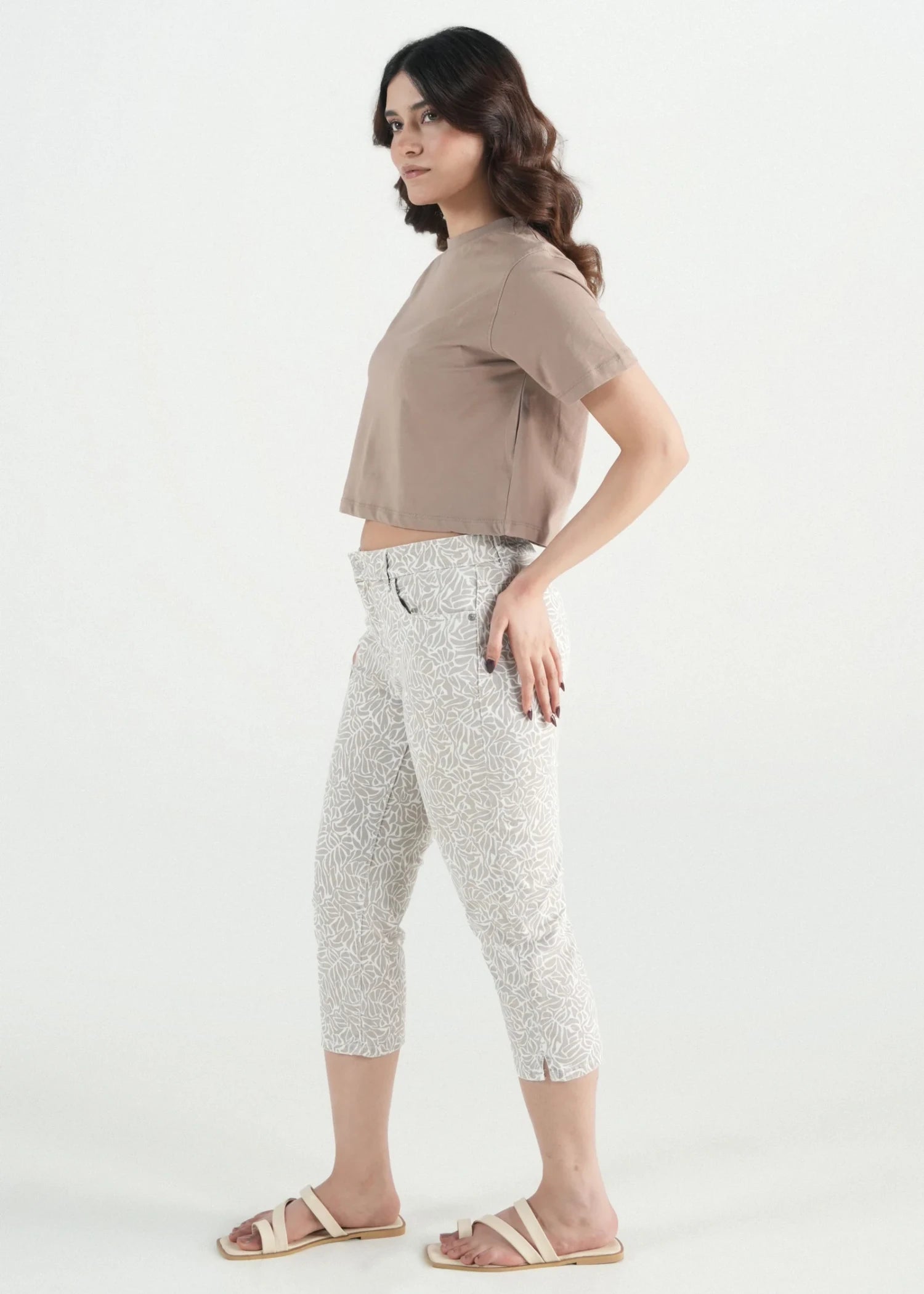 stretch denim Pants in Beige