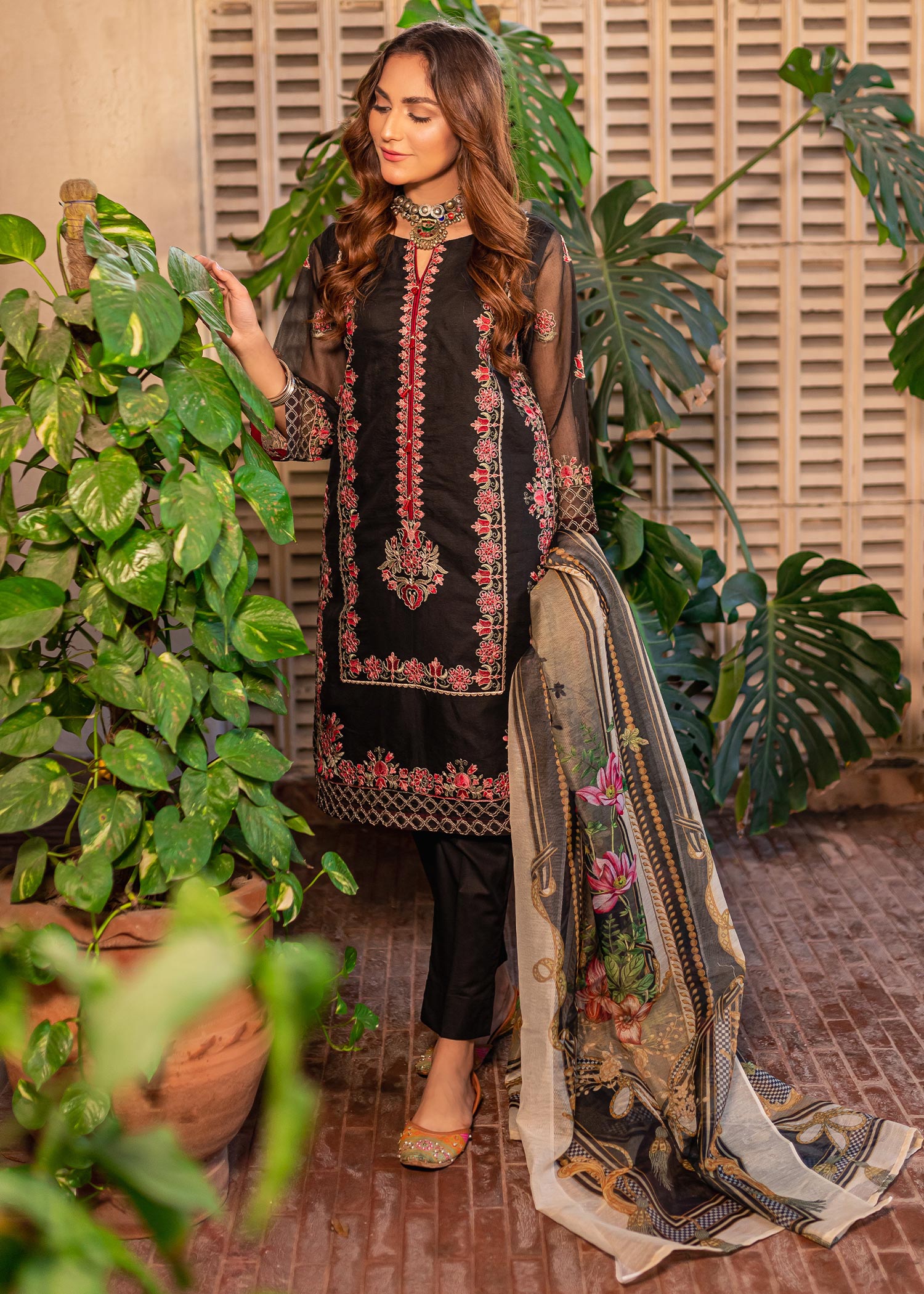 organza Kurti in Black