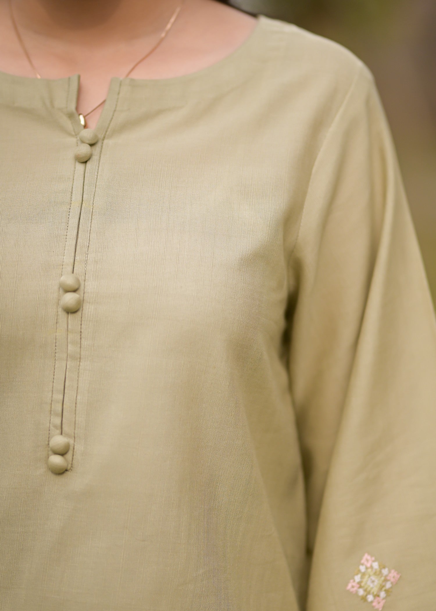 khaddar Kurta Set in Pistachio green