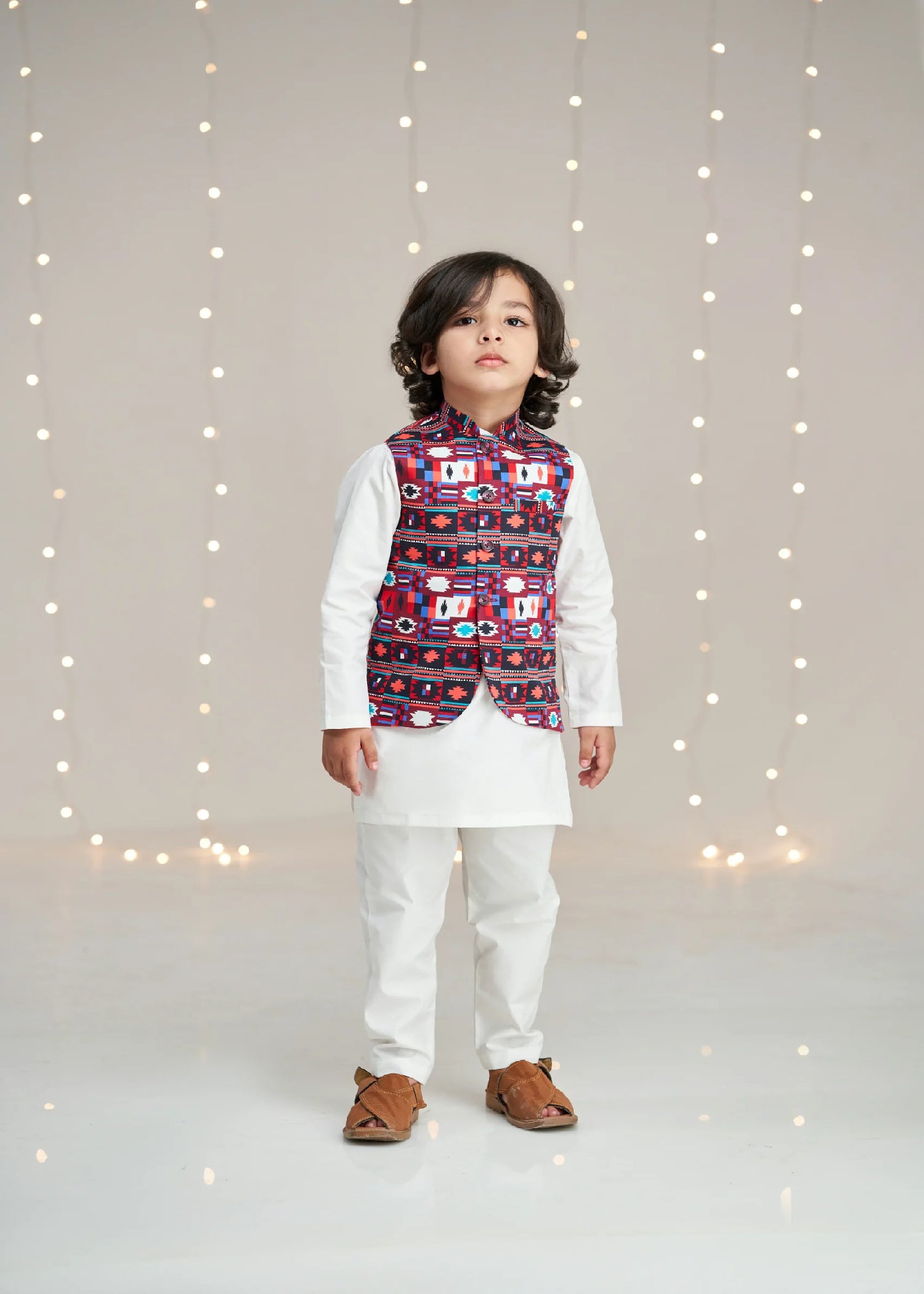 cotton Waistcoat in Maroon