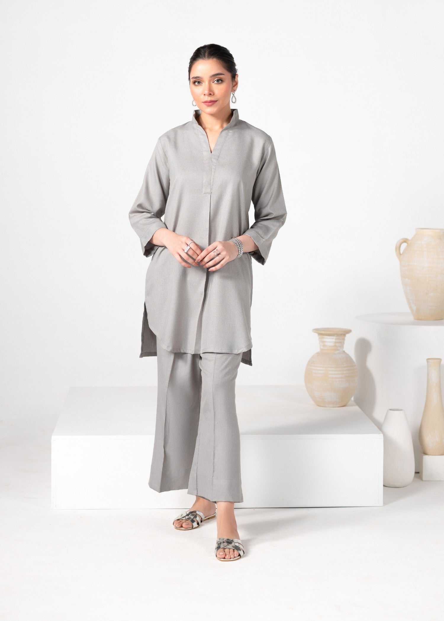 karandi Co ord Sets in Grey