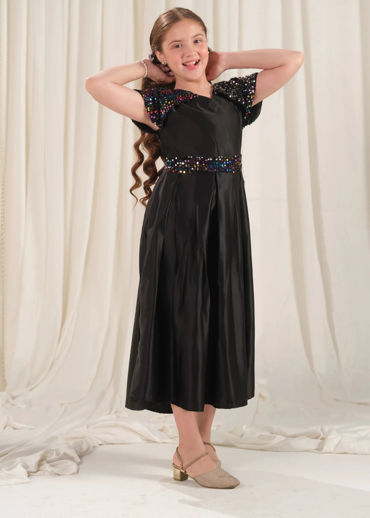 silk Frock in Black