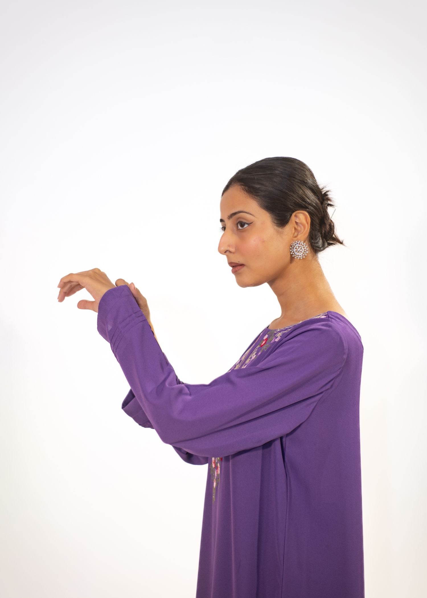 georgette Kurta Set in Lilac