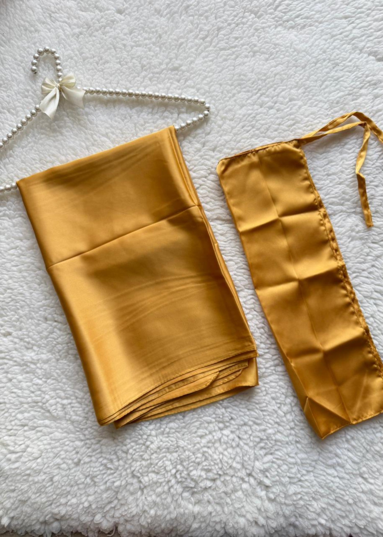 satin silk Veil in Saffron