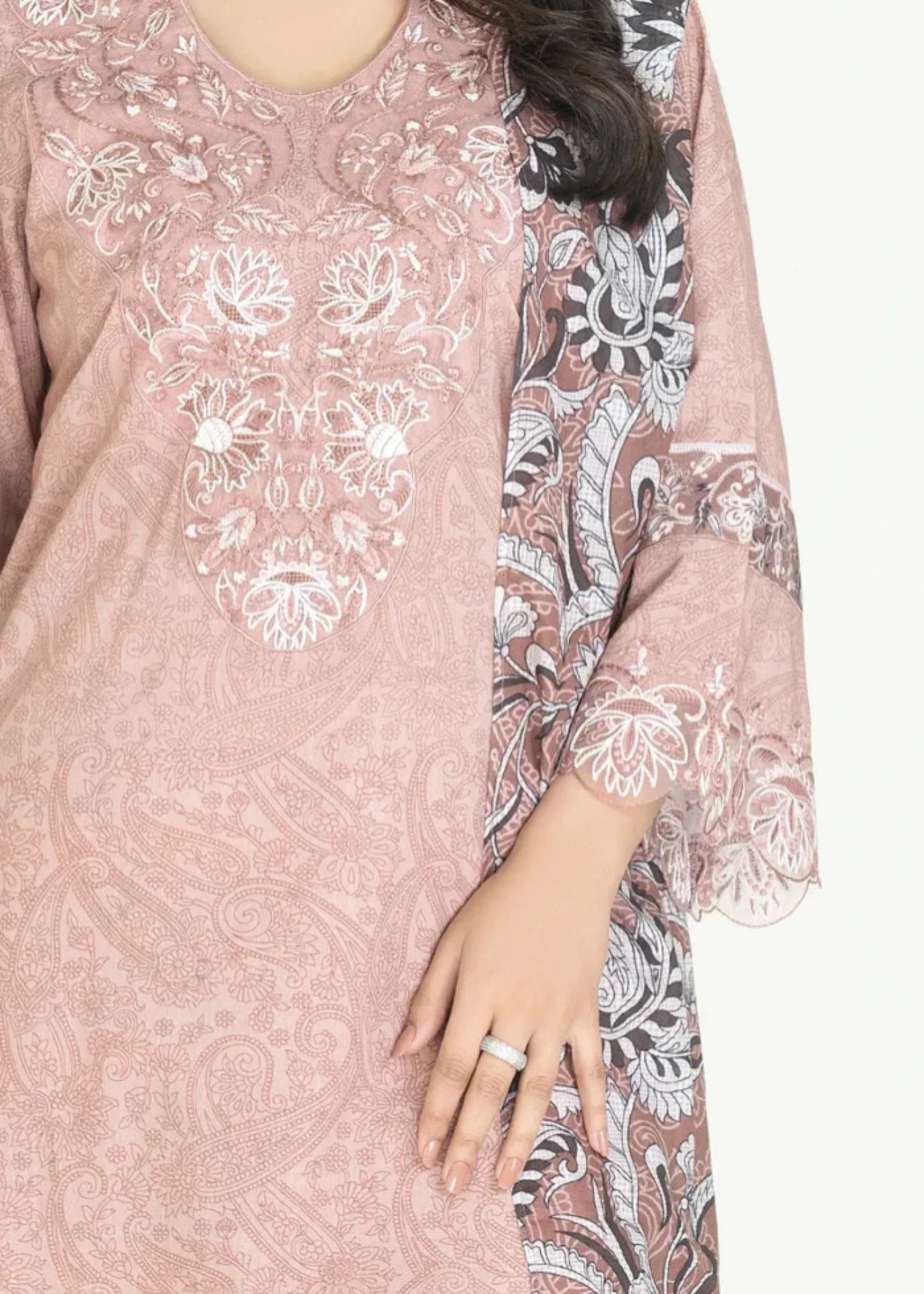 lawn Kurta Set in Pastel pink