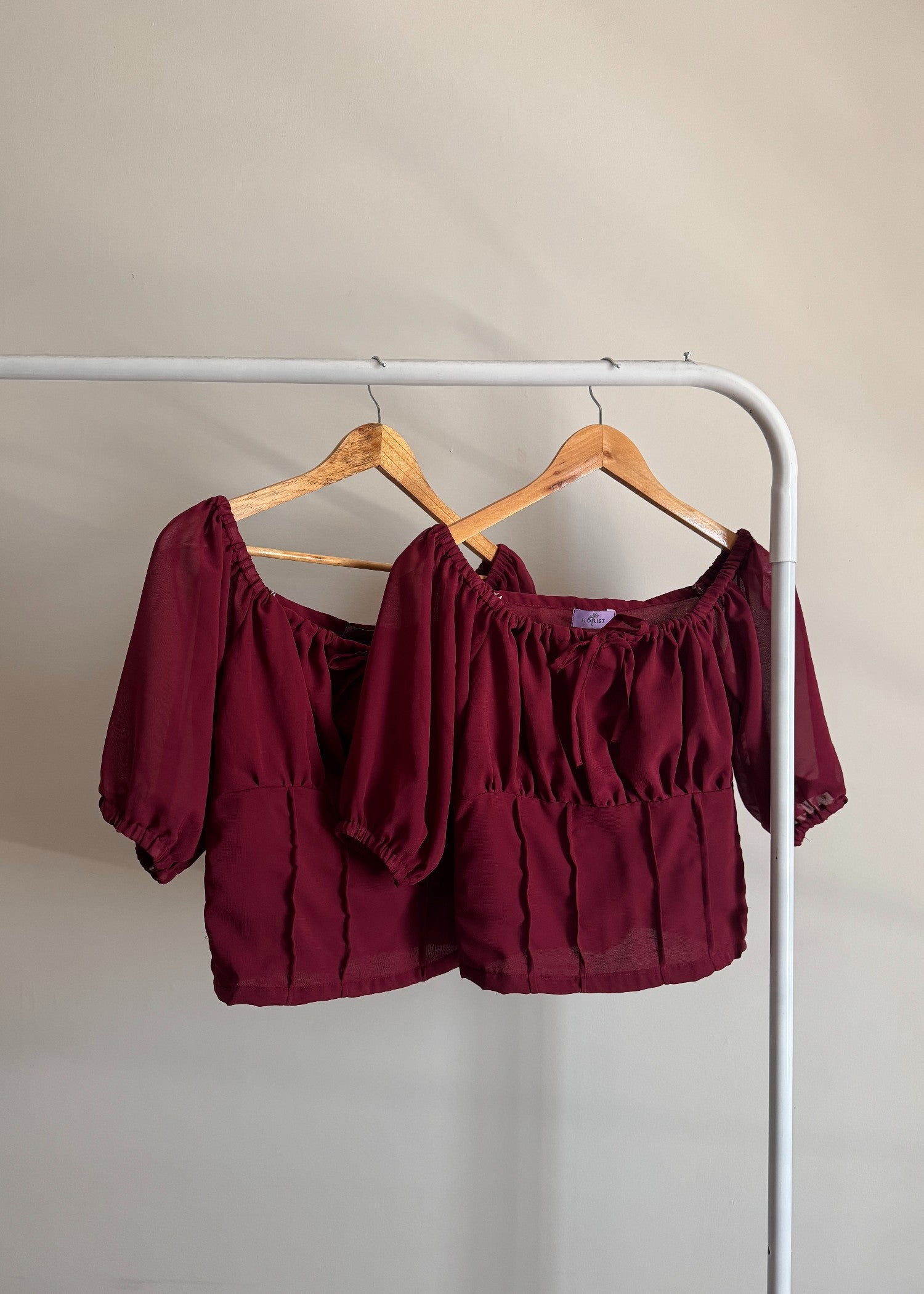 georgette Top in Maroon