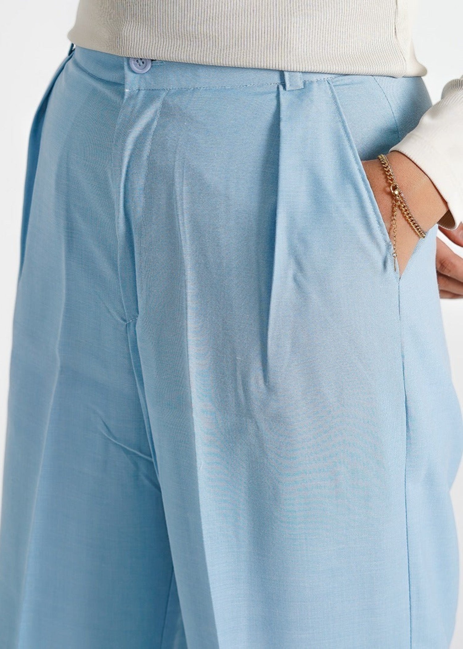polycotton Pants in Sky