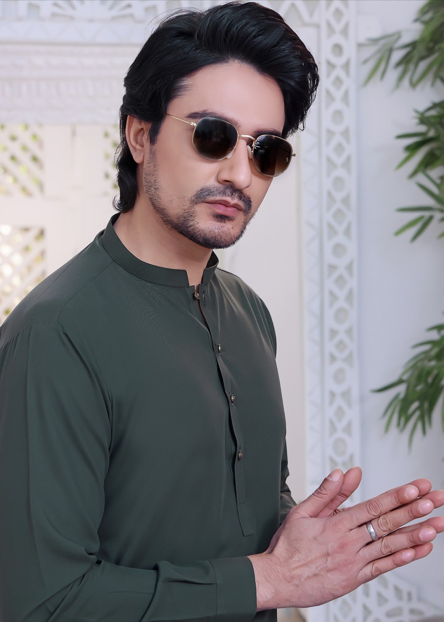 wash & wear Shalwar Kameez in Green by The Great Masters (TGM)