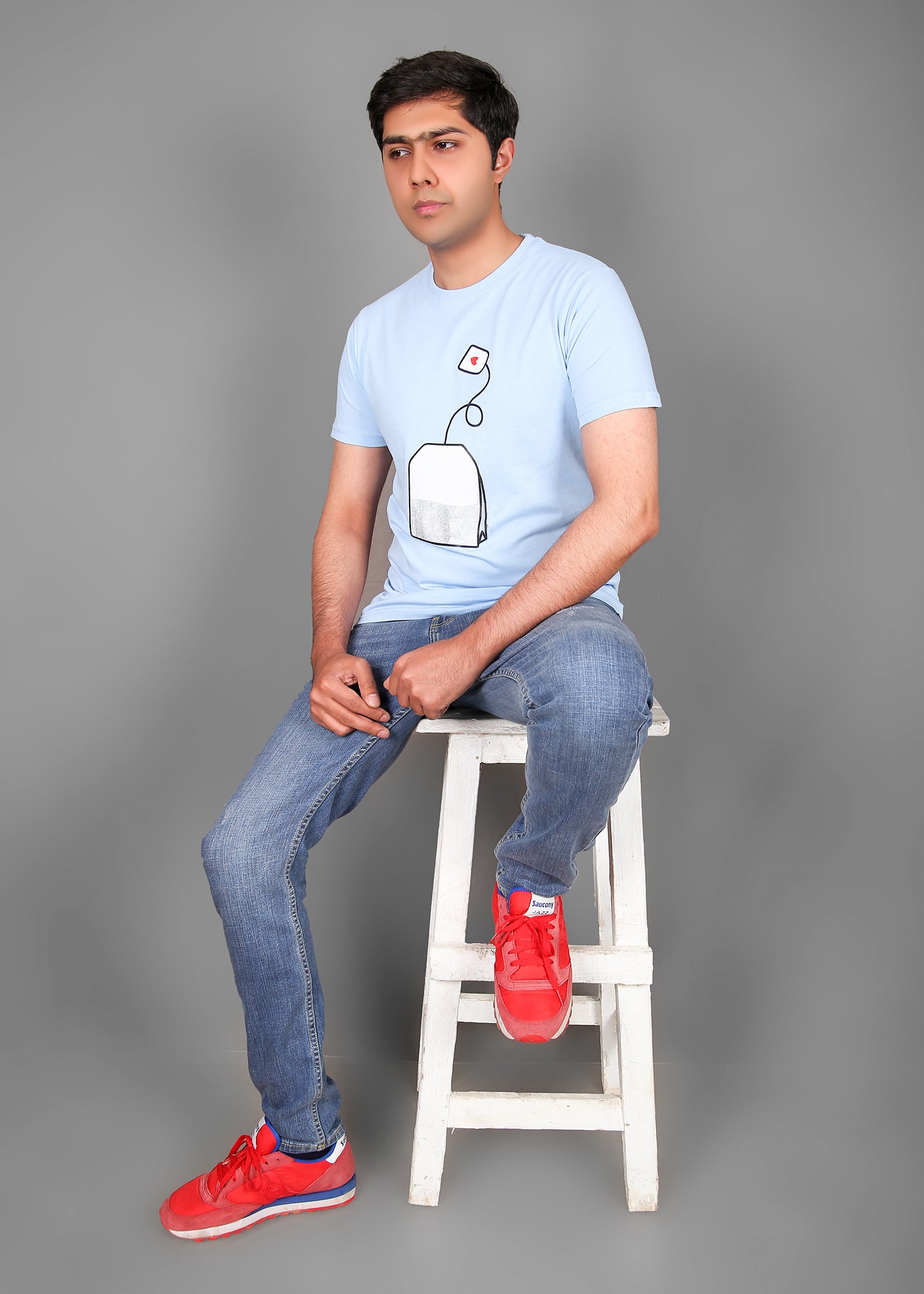 single jersey knit T Shirt in Aquamarine