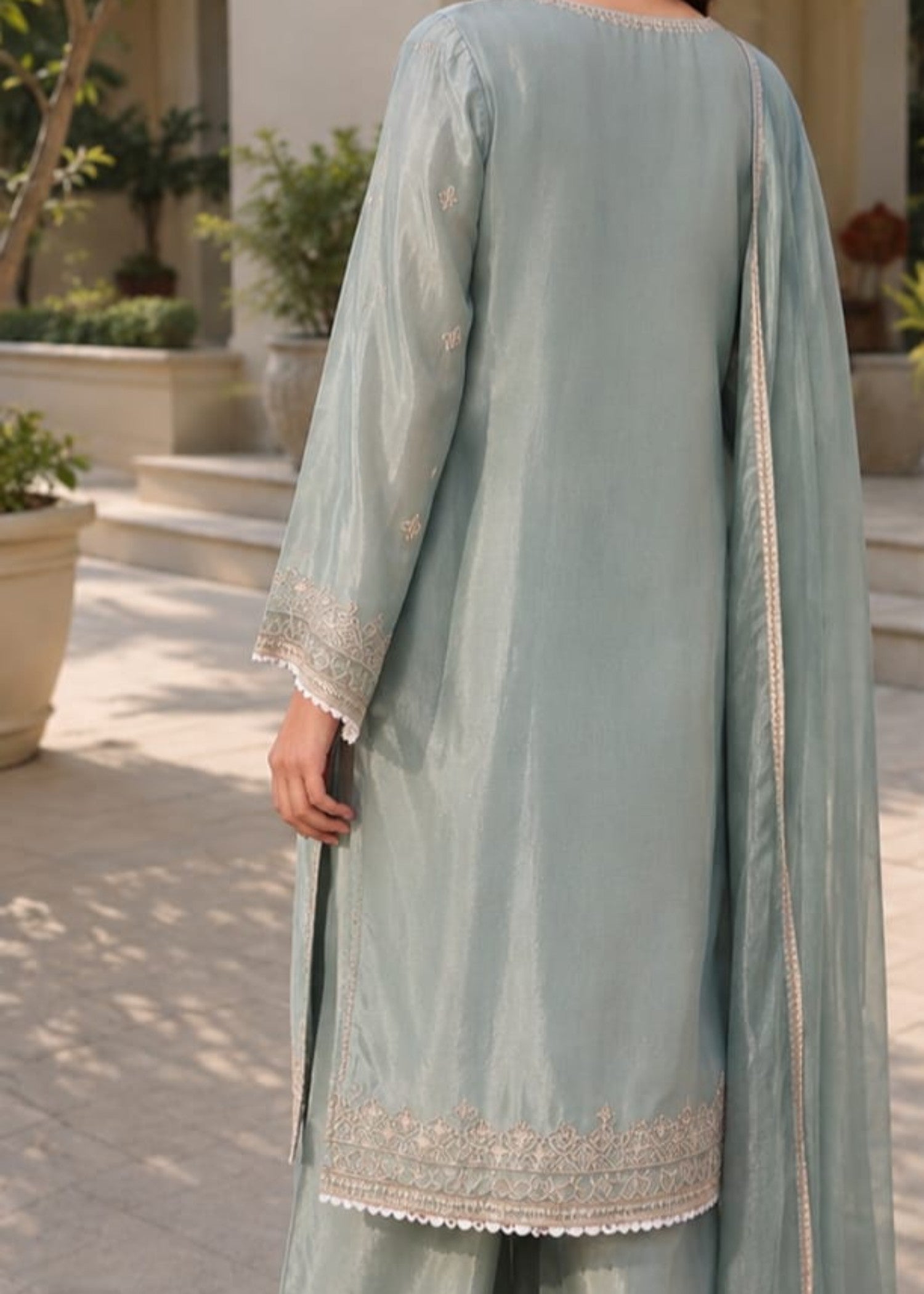 kattan silk Kurta Set in Grey