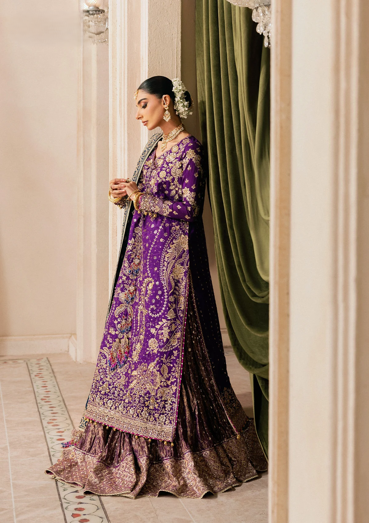 medium silk Sharara in Purple