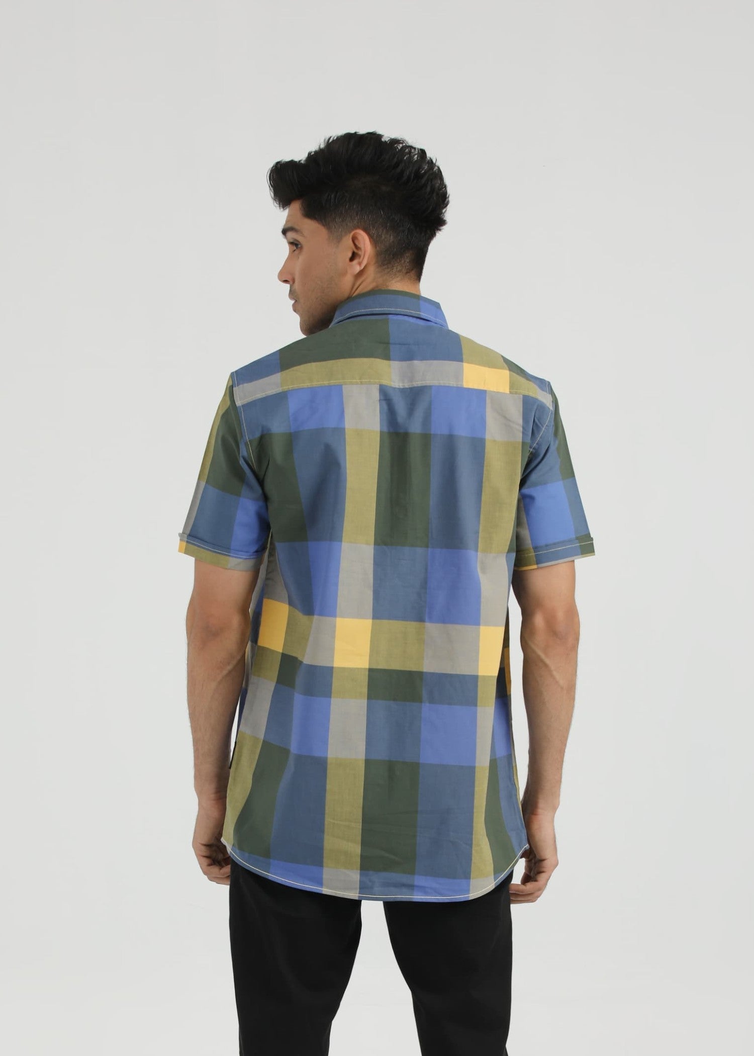 cotton dobby Casual Shirt in Blue