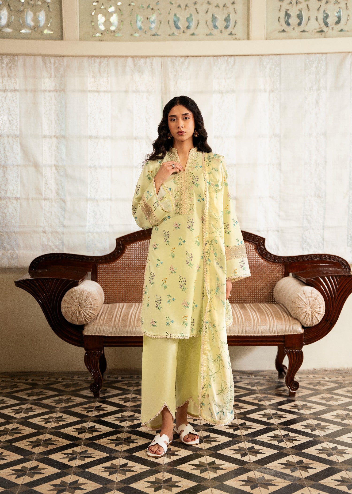pure cotton Unstitched in Lemonade