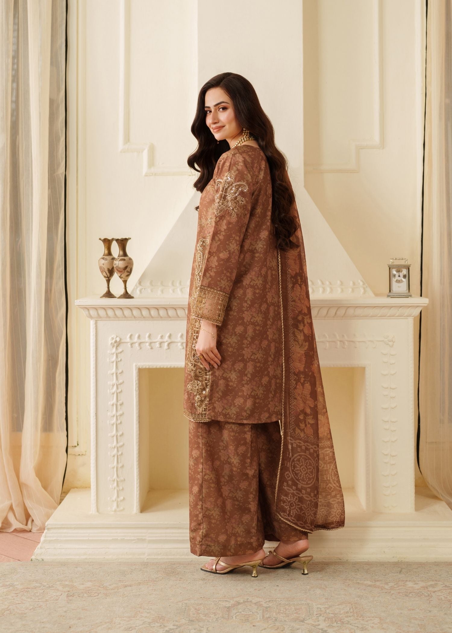 organza Kurta Set in Multi
