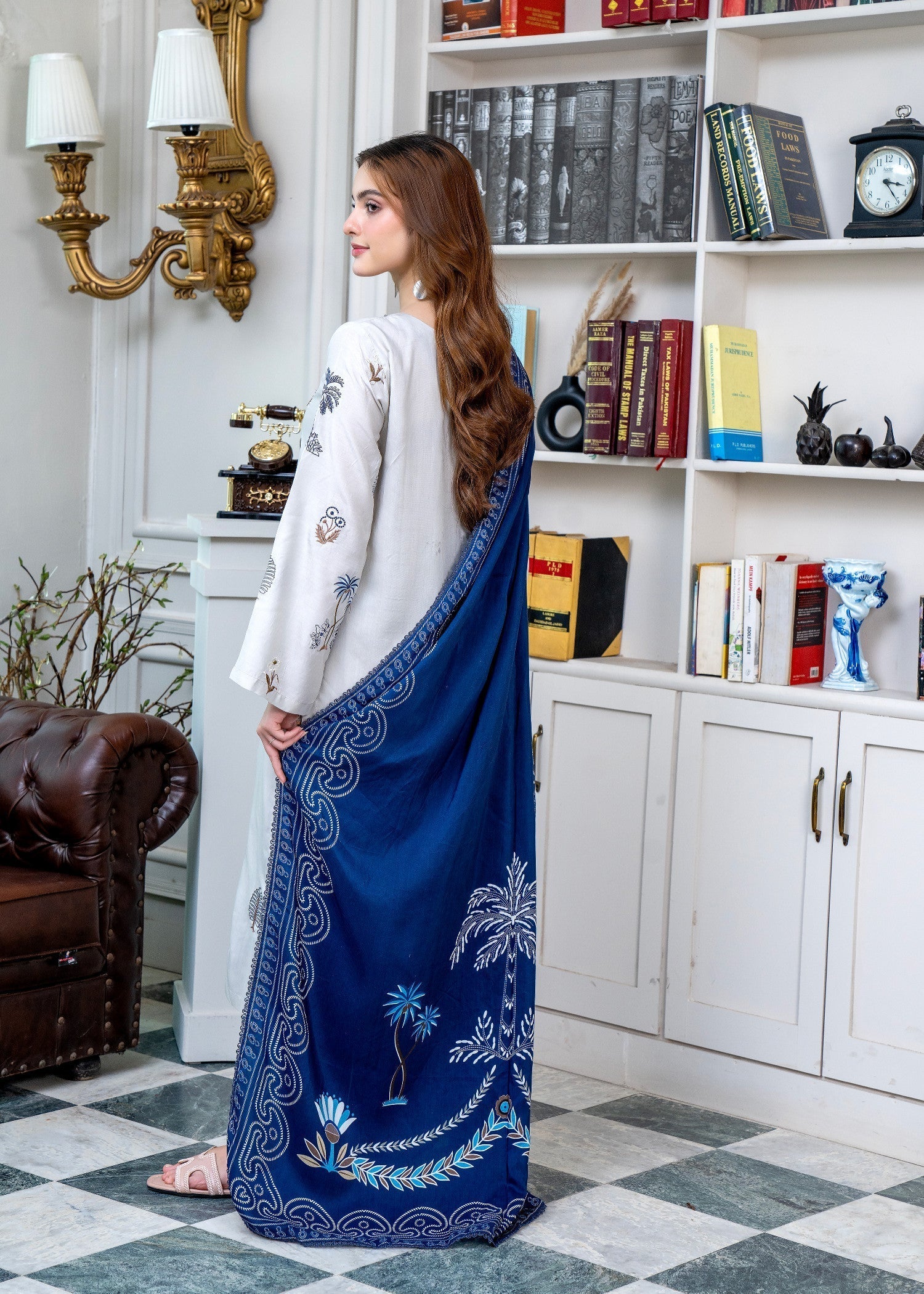 viscose Unstitched in Ivory