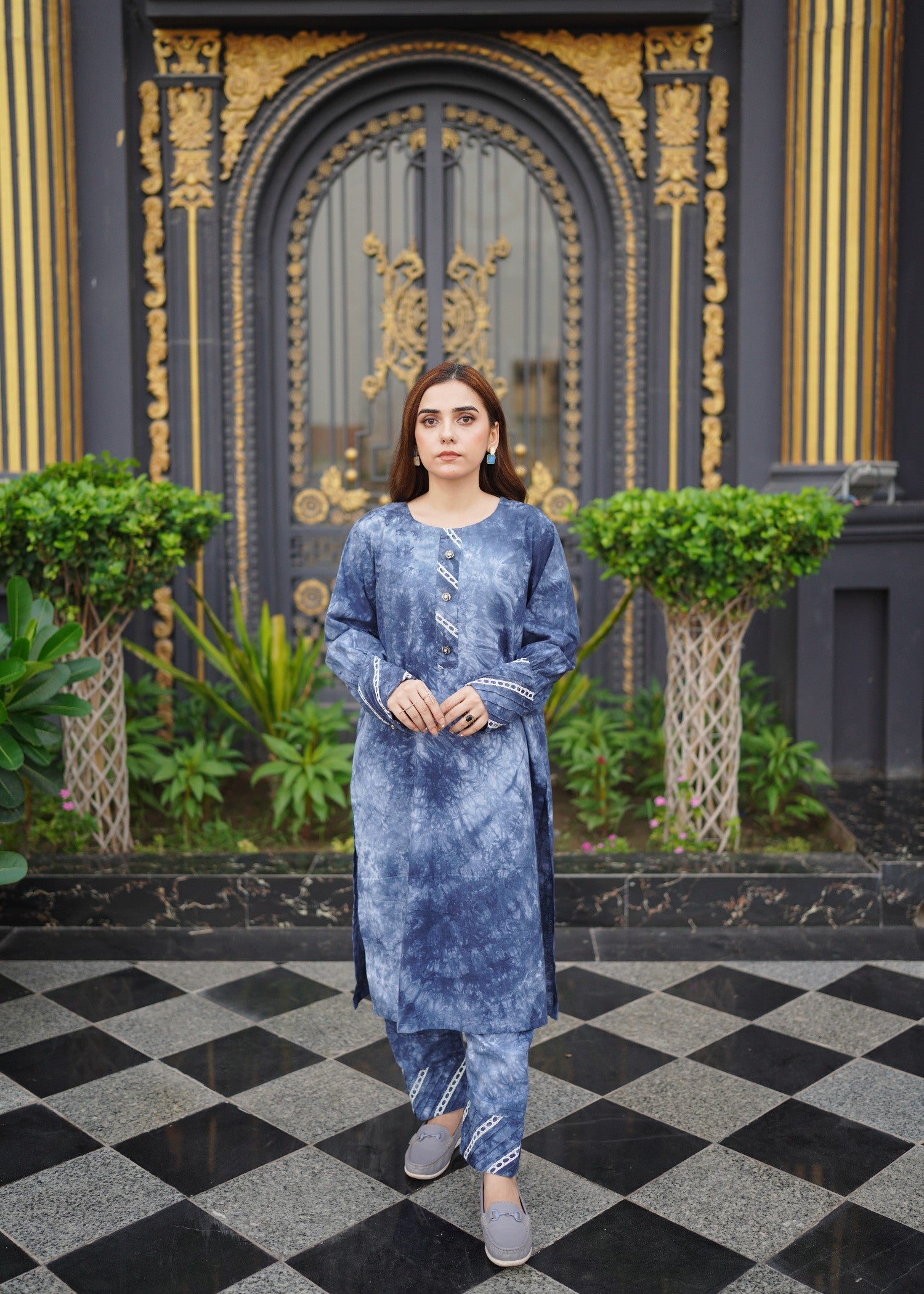 denim Co Ord Sets in Slate blue