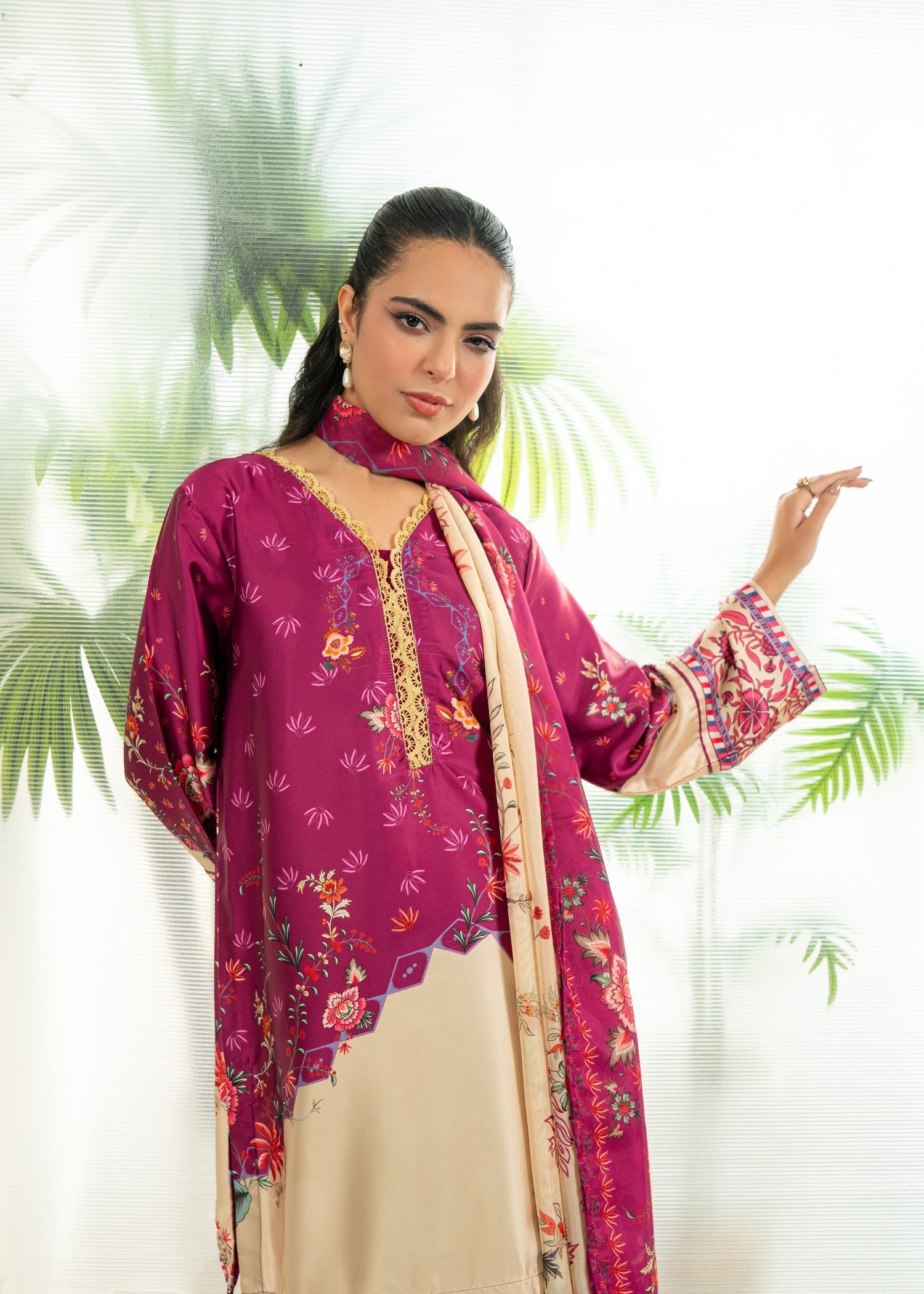 silk Unstitched in Shocking pink