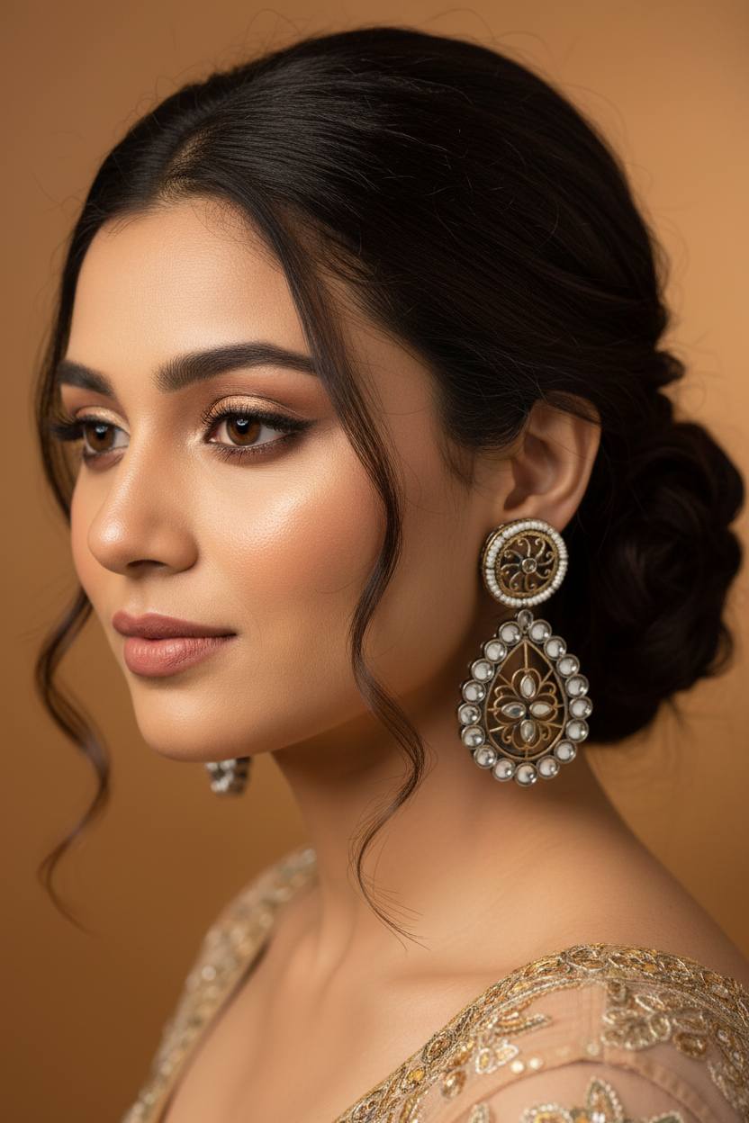 Earrings in Gold Color by - Trendy Women Earrings MSW8076