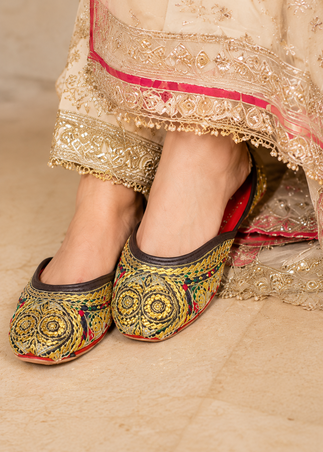 Khussa in Multi by - High Quality Women Khussa EMF8050