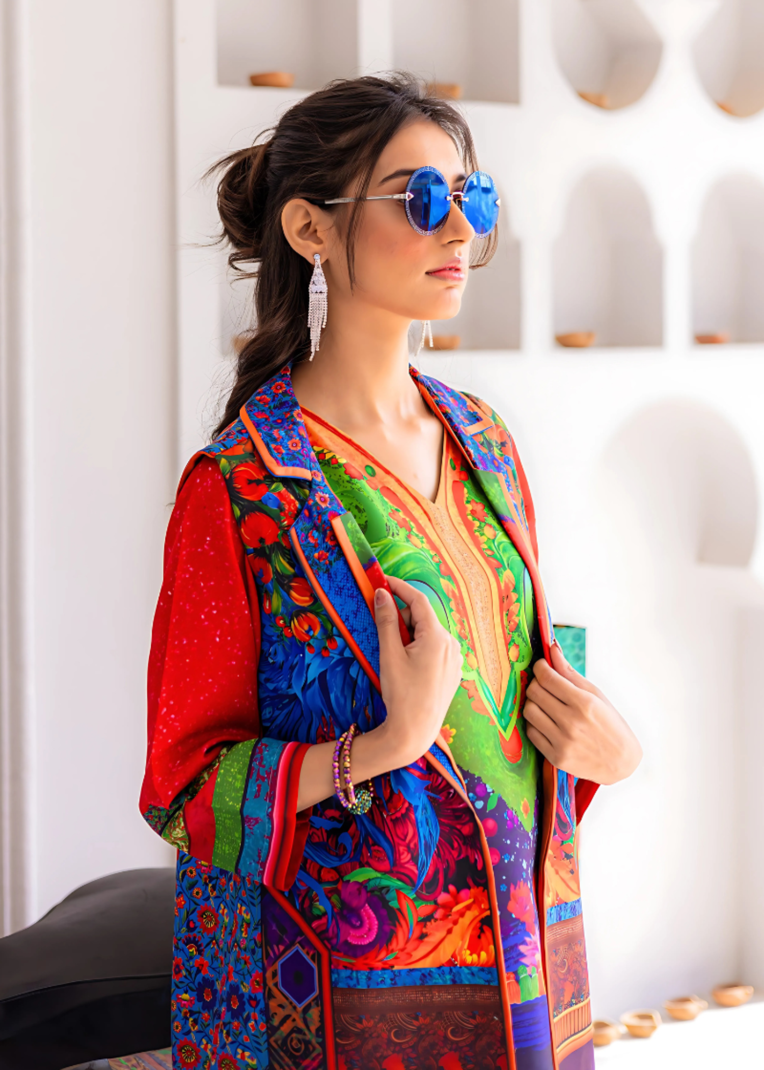 lawn Gown in Multi