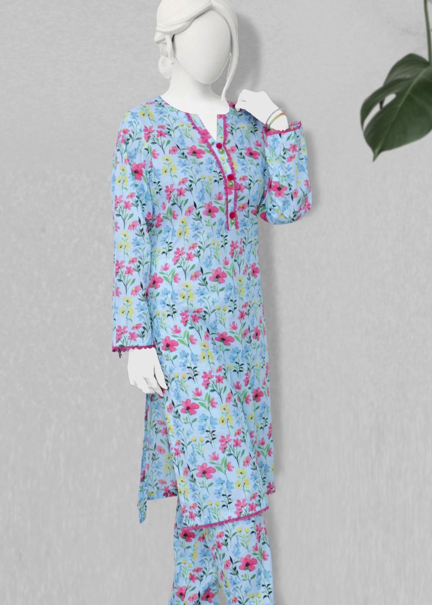 cambric Co Ord Sets in Sky blue