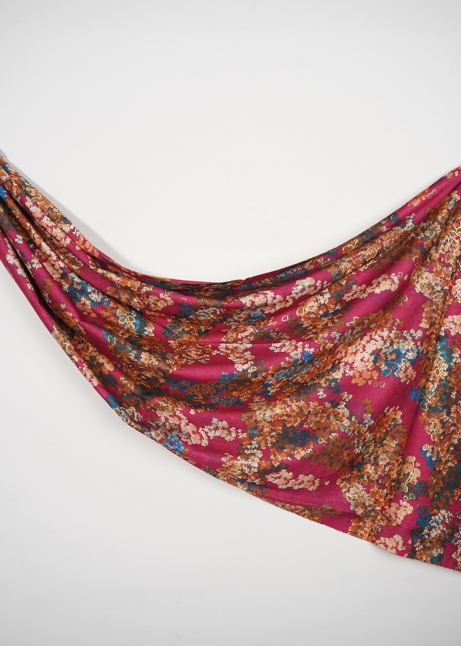 wool Hijab in Multi, magenta haze