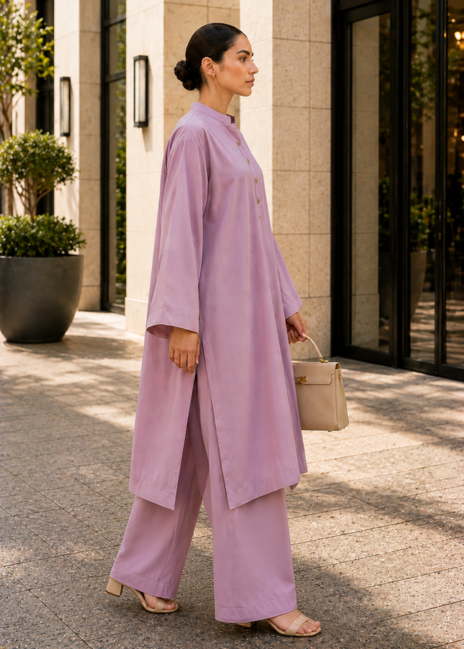 cotton Co Ord Sets in Rose pink