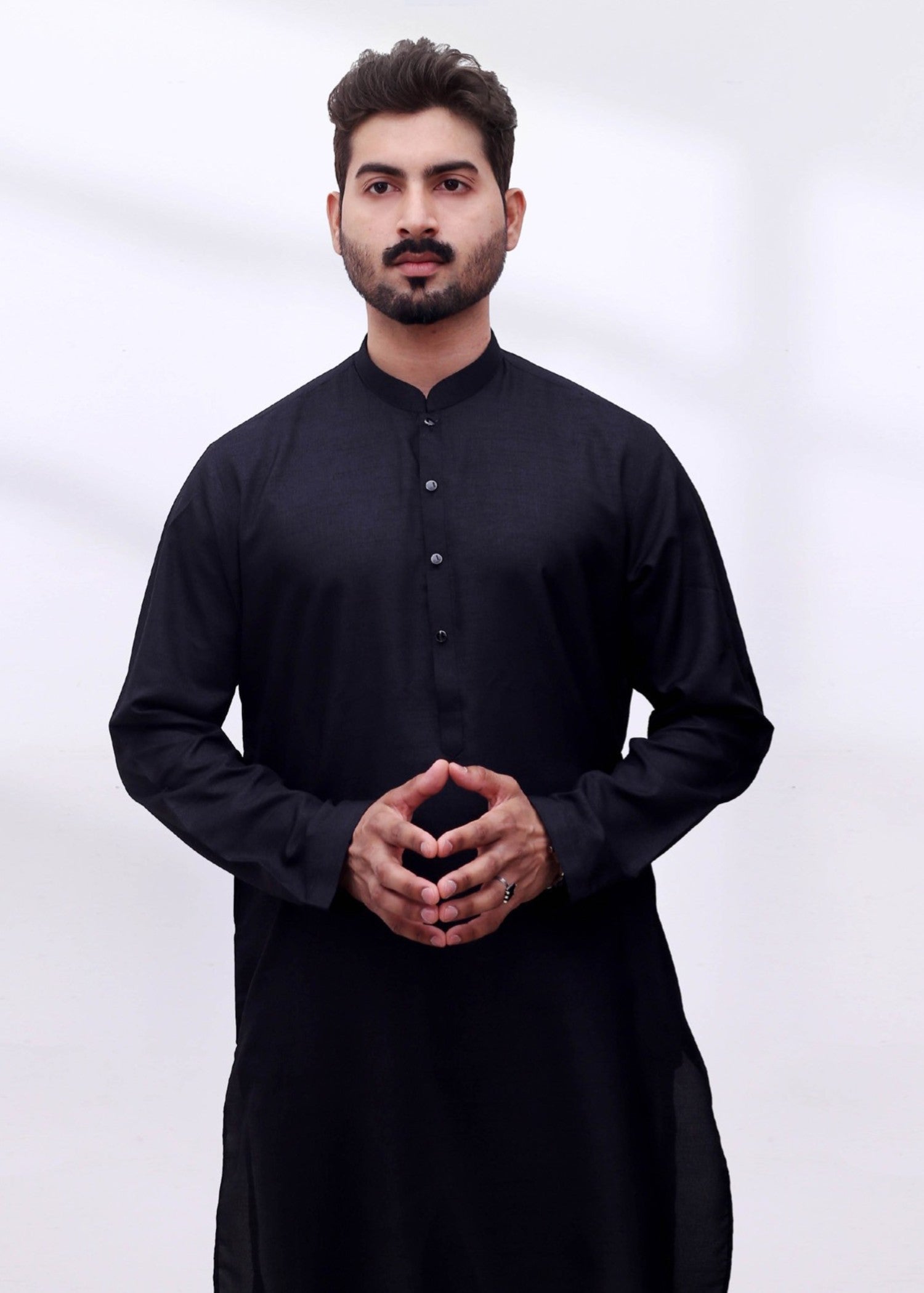 viscose raw silk Kurta in Black