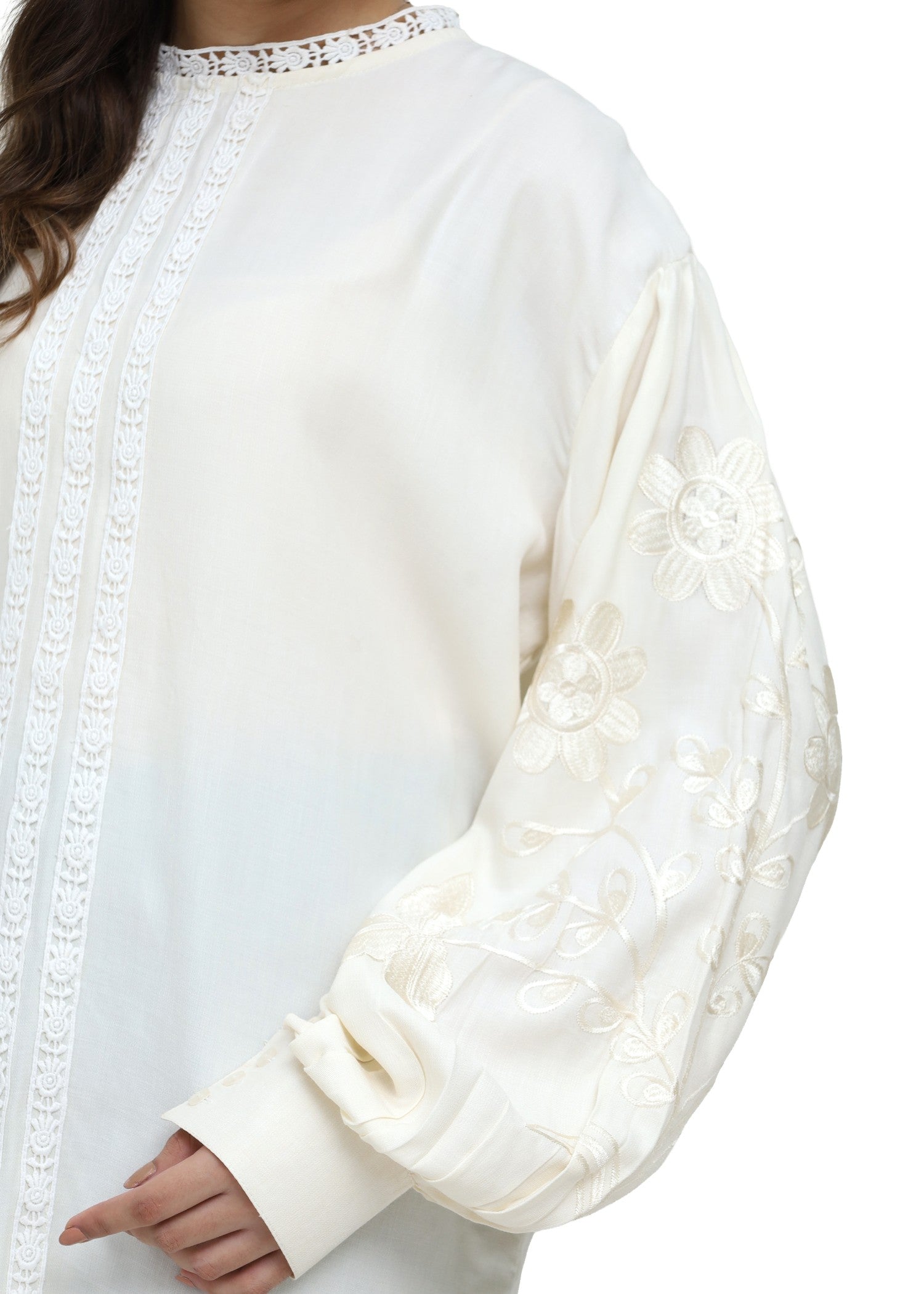 cotton linen Top in Ivory