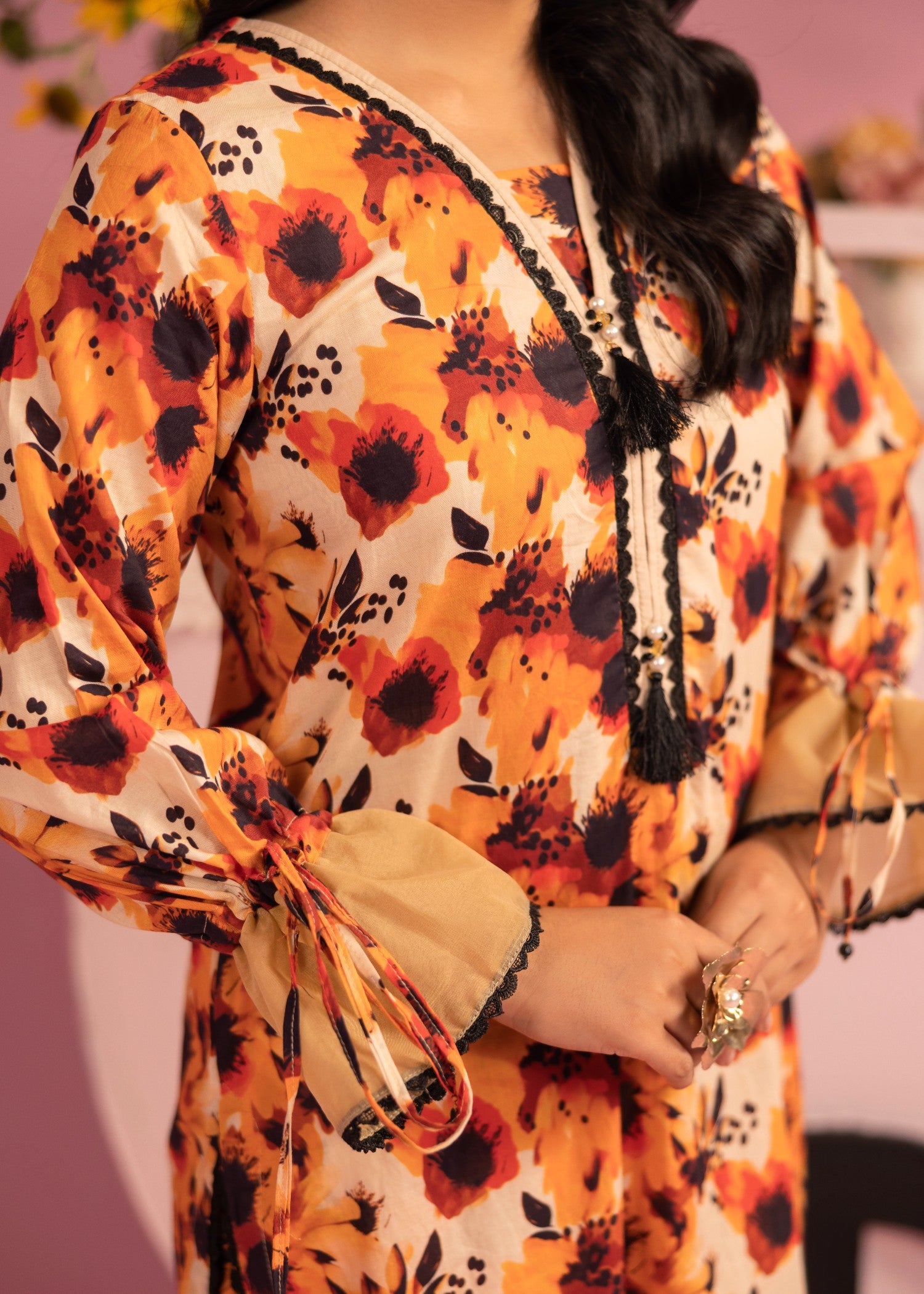 lawn Co Ord Sets in Orange, amber