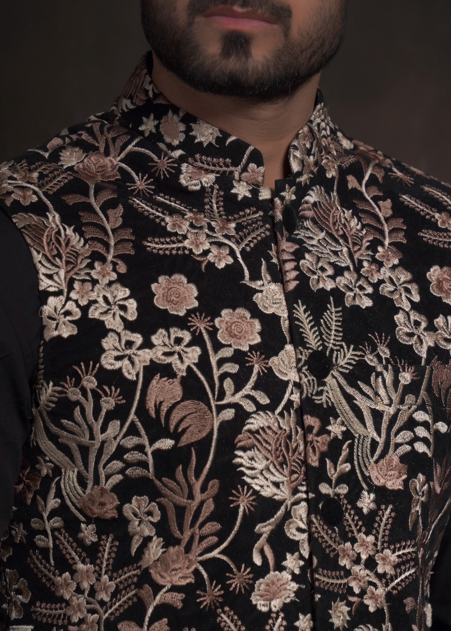 velvet Waistcoat in Jet black
