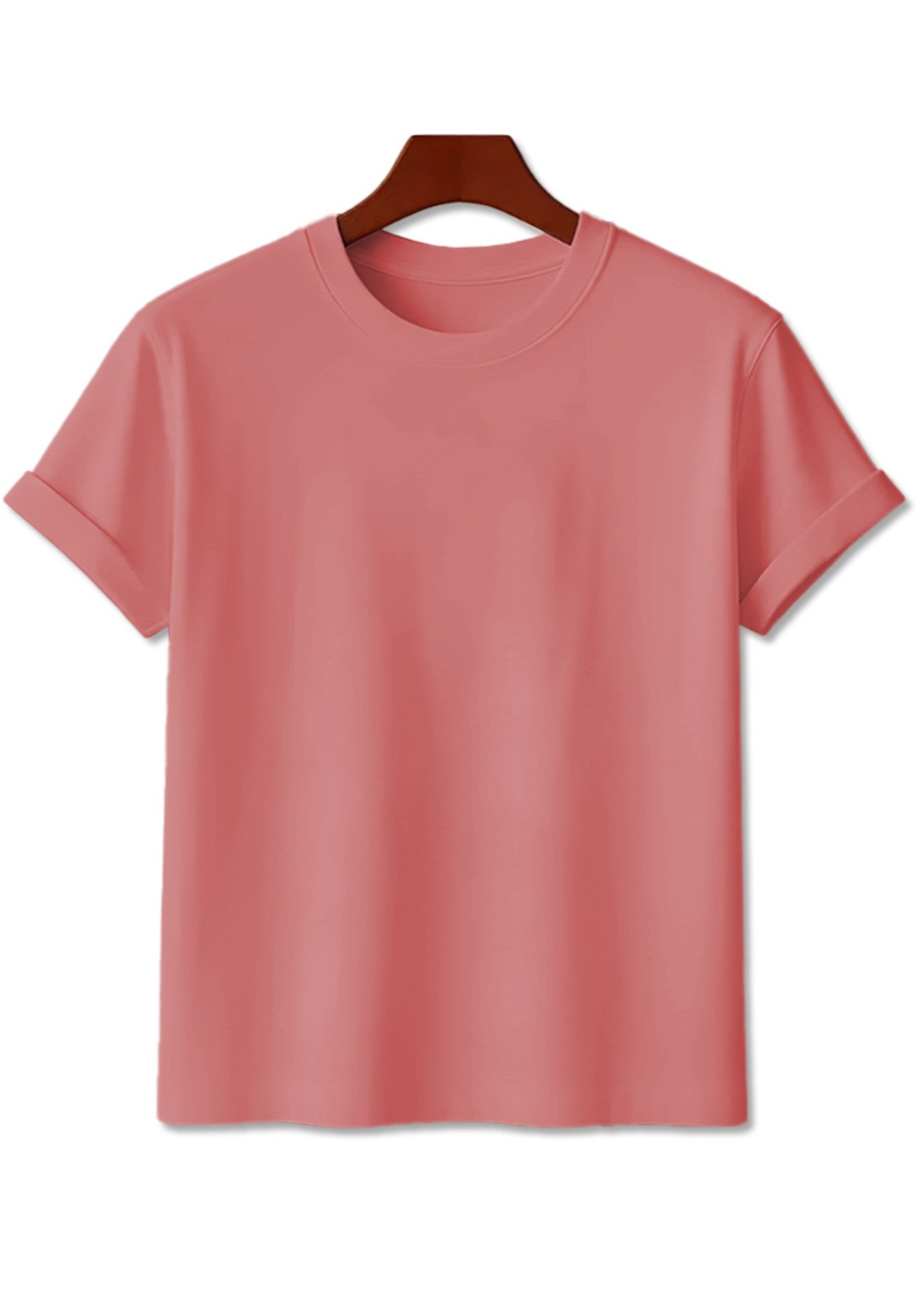 cotton T Shirt in Peach pink