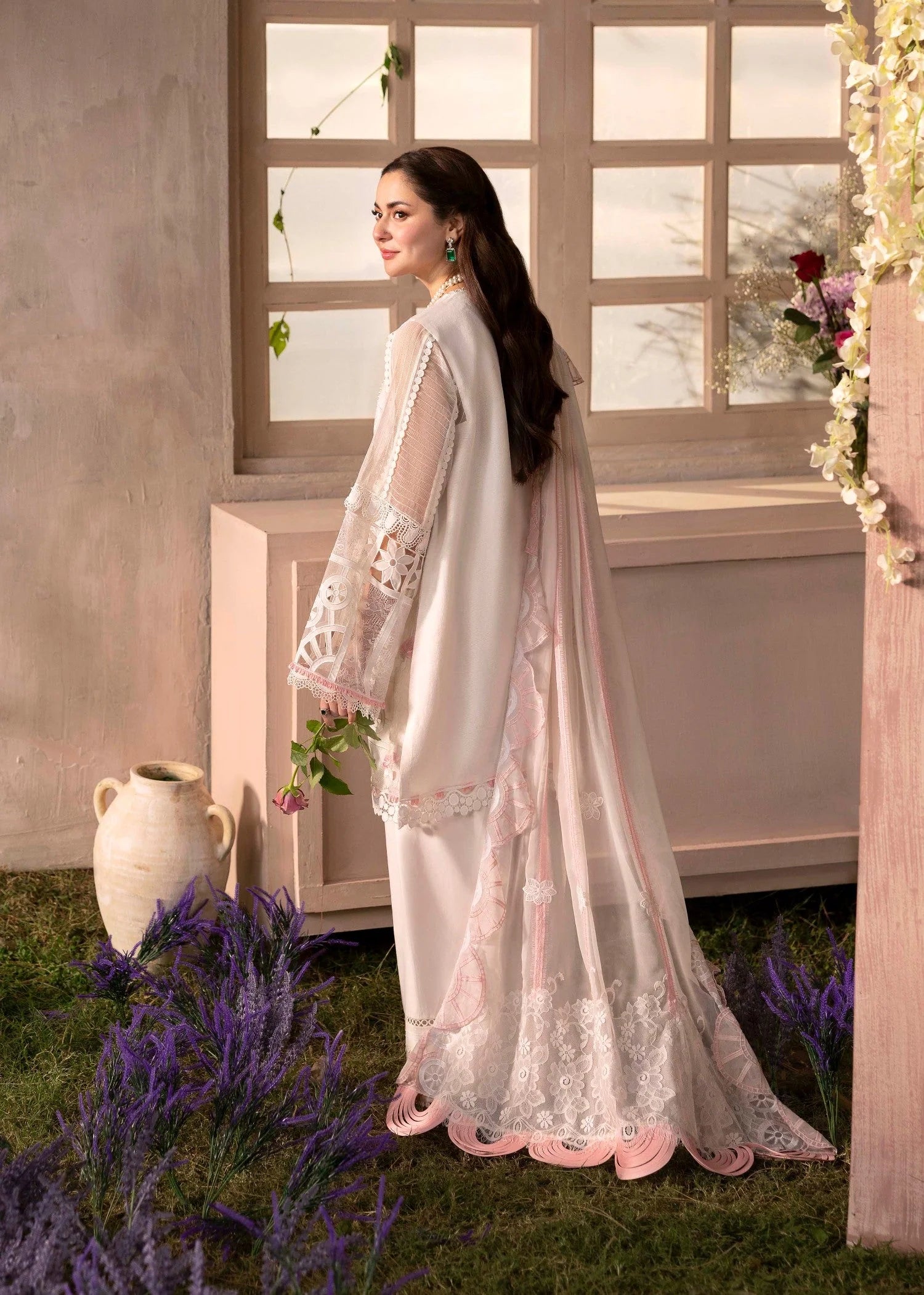 voile Kurta Set in White