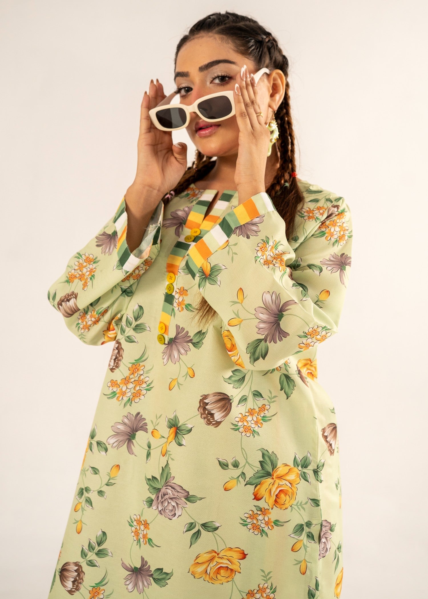 poly lawn Co Ord Sets in Pistachio green