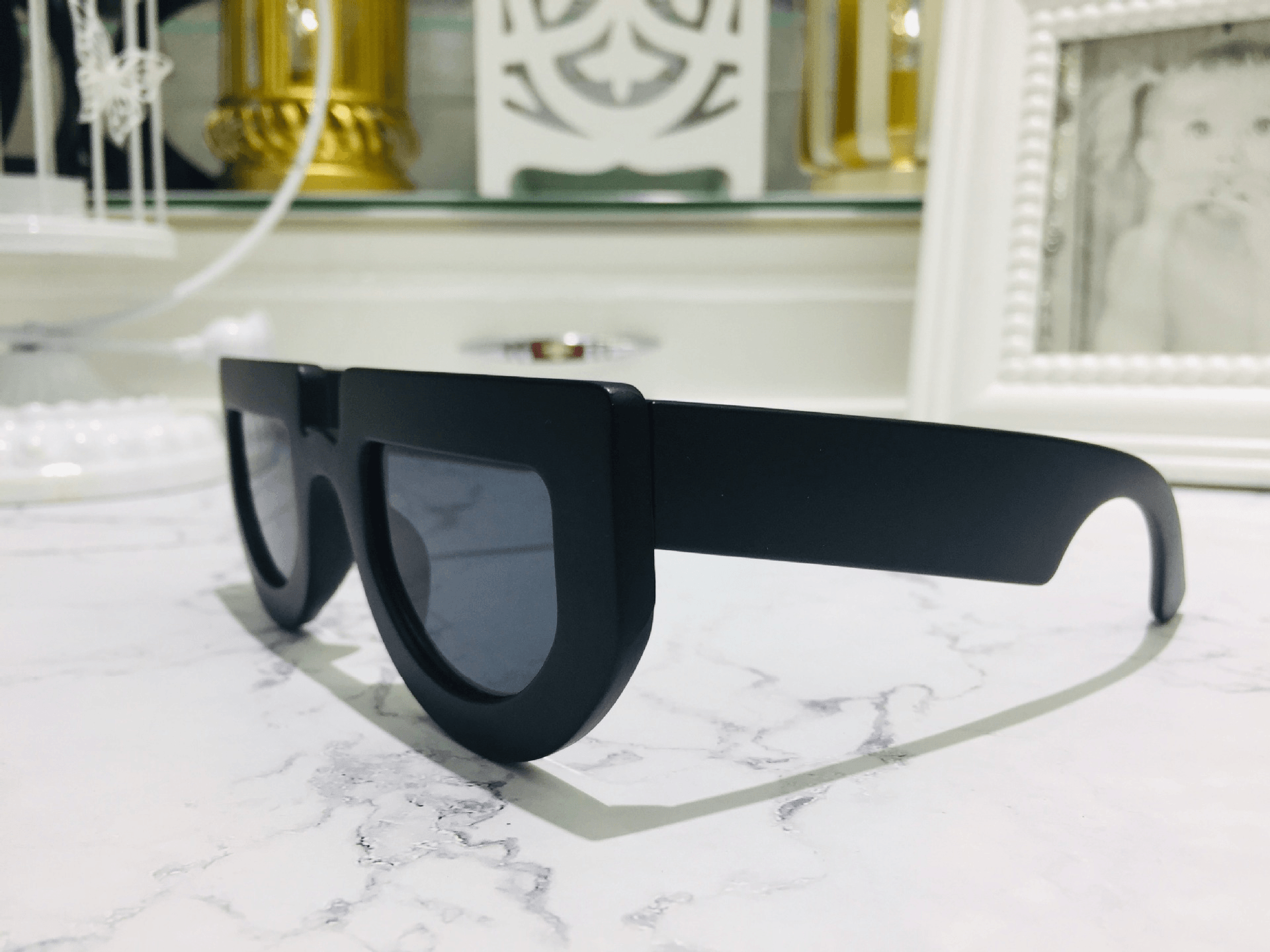 New Glasses European and American Retro Half-Round Sunglasses Women Trendy All-Match Street Sunglasses