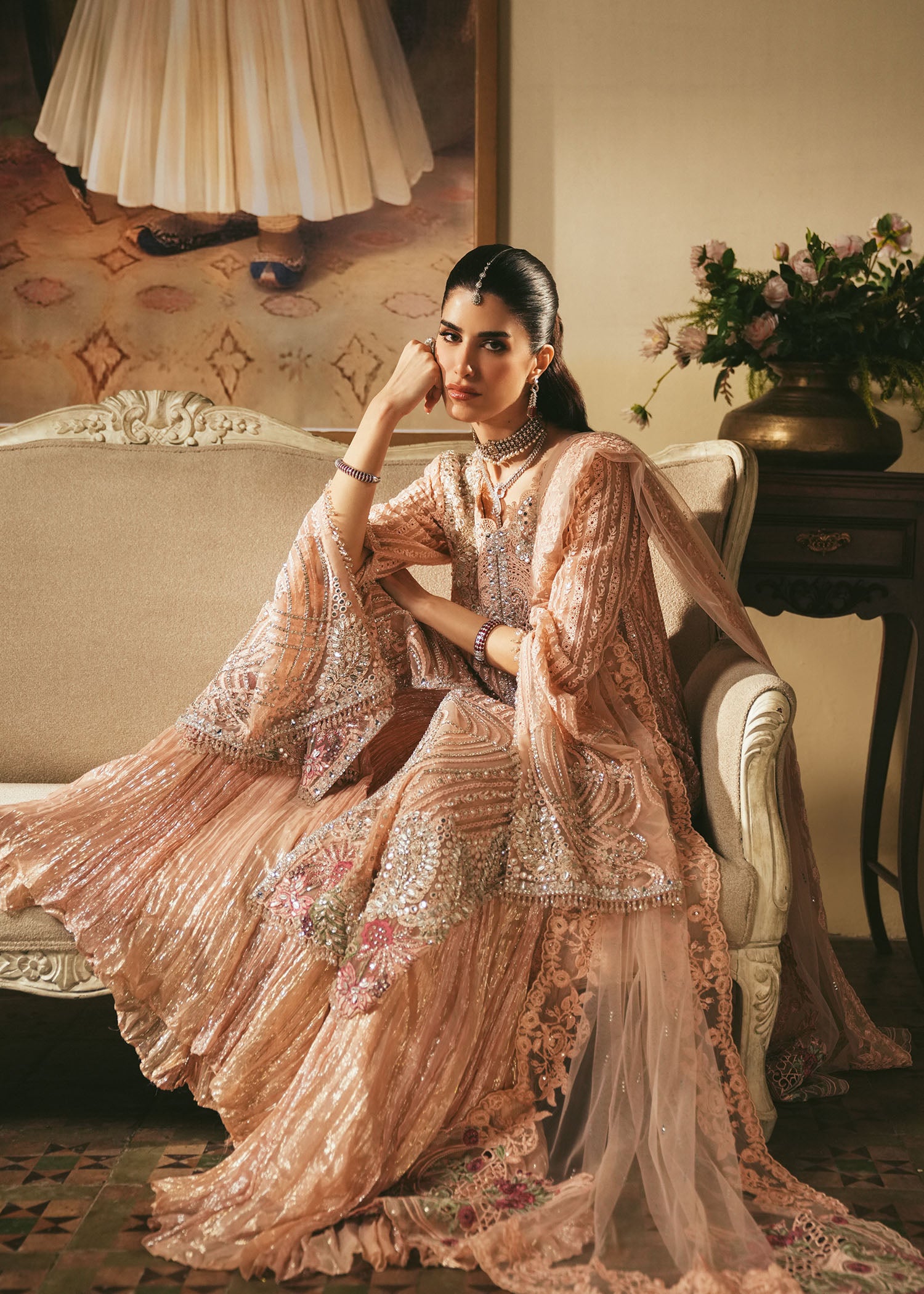 net Sharara in Pink