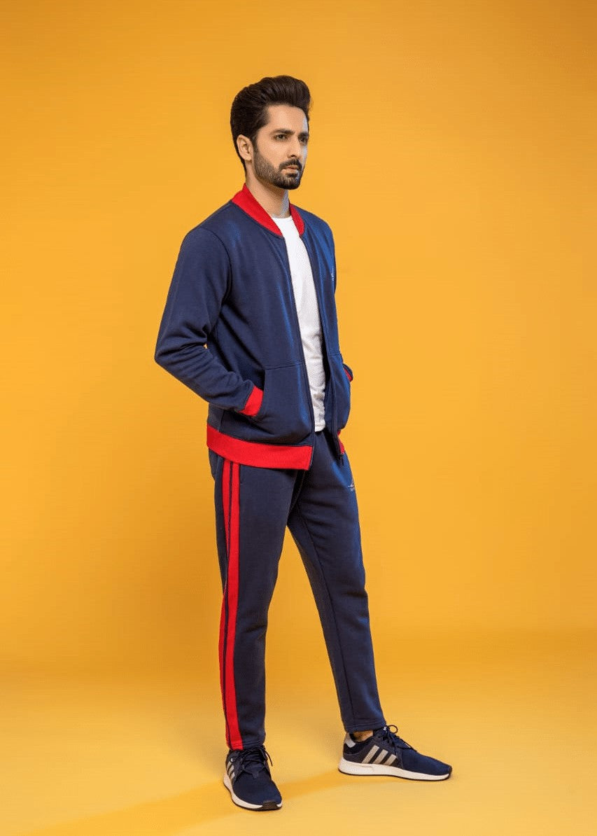 single jersey knit Tracksuit in Navy blue