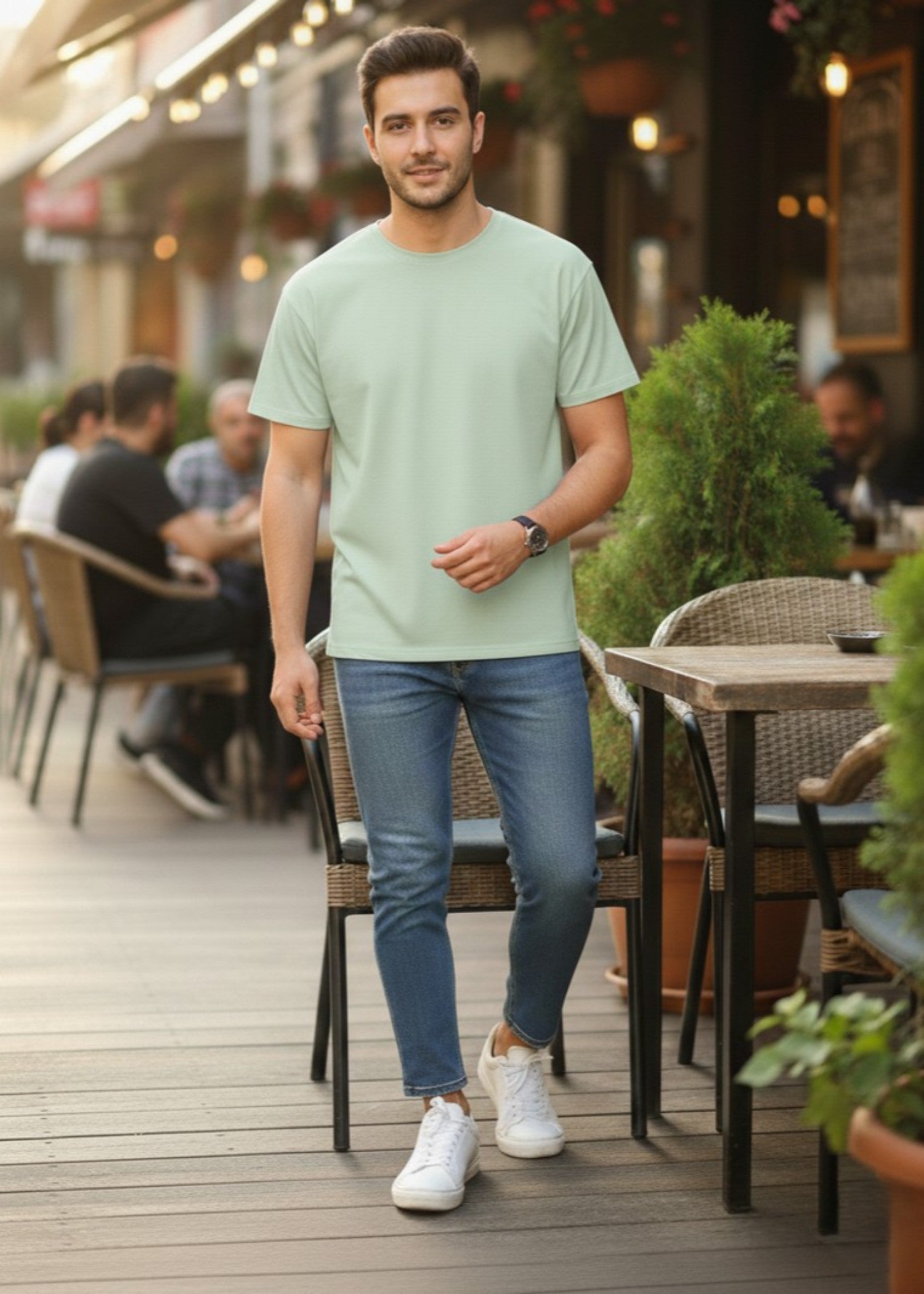 polycotton T Shirt in Mint green