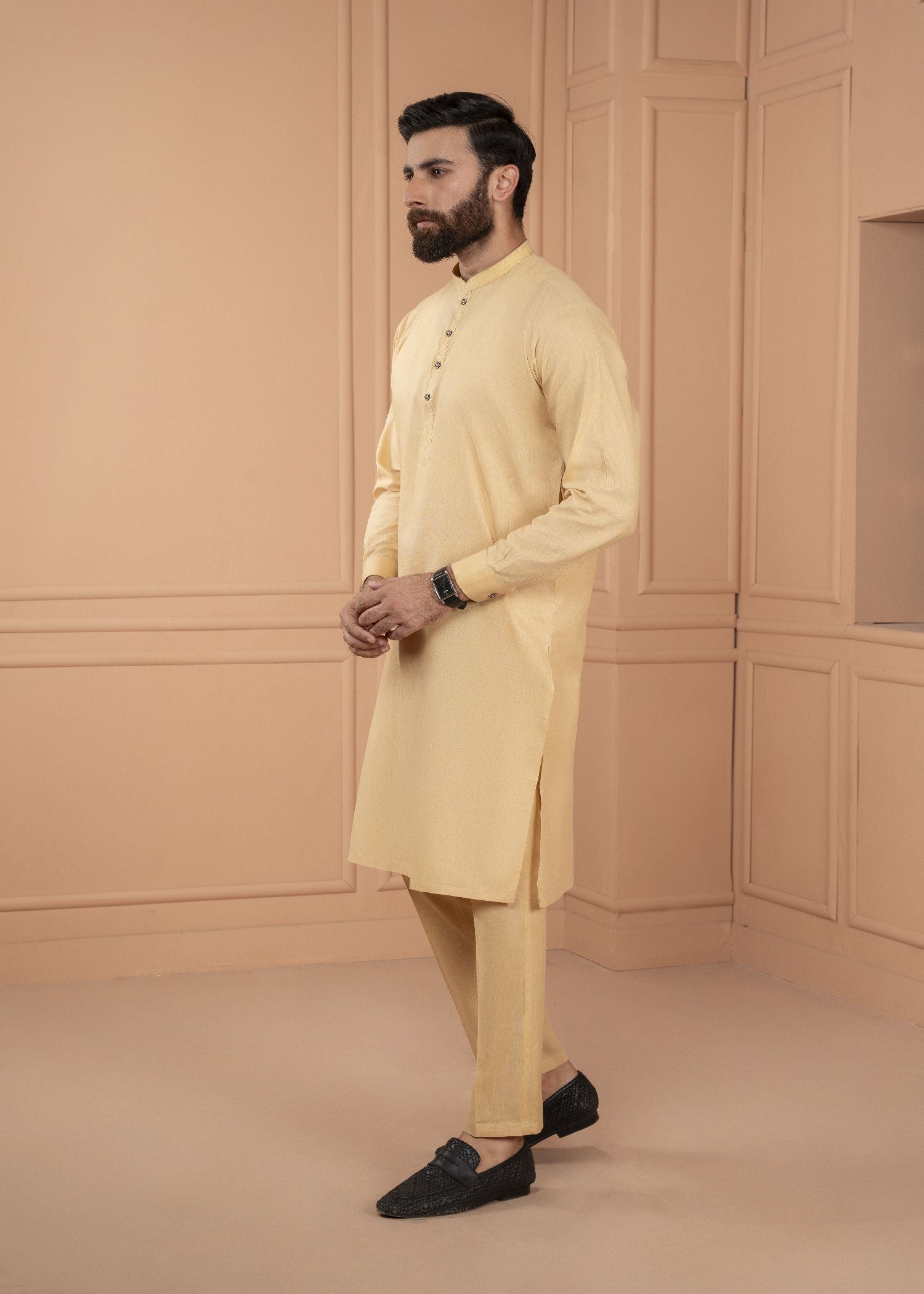 cotton Kurta Set in Gold