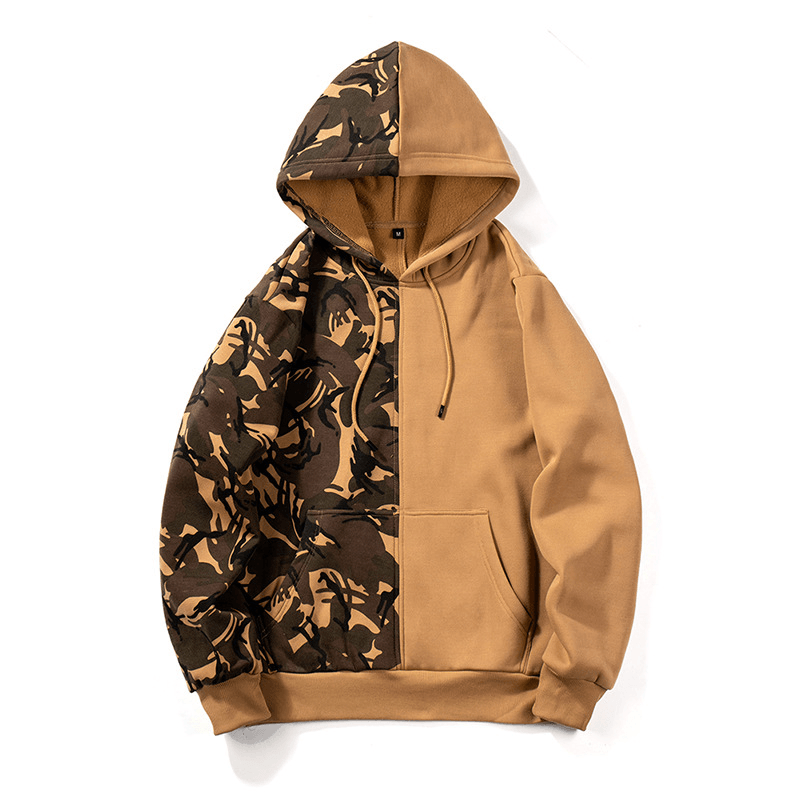 Camouflage Double-Blocking Color Street Sports Sweatshirt