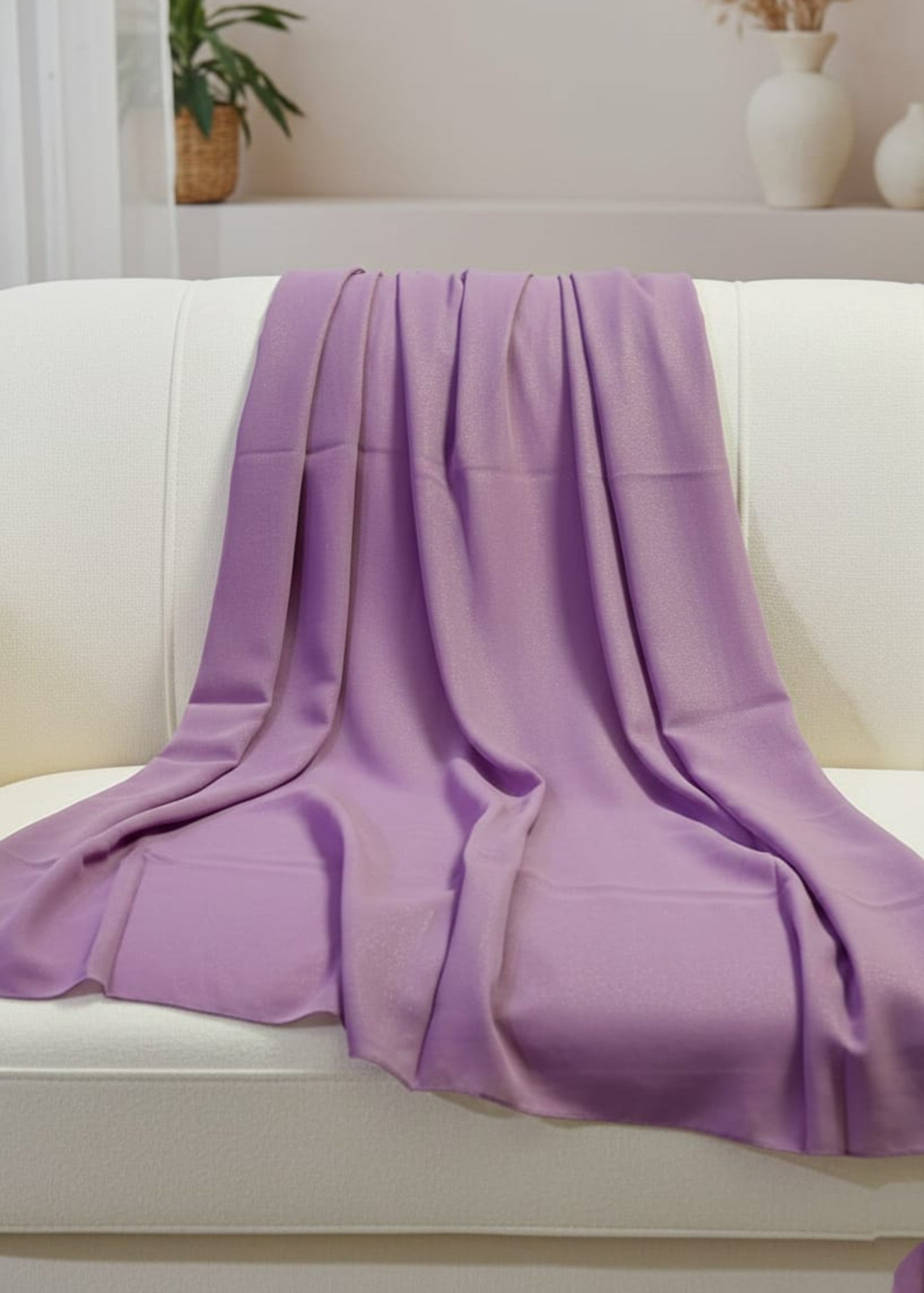 georgette Hijab in Heathered lilac