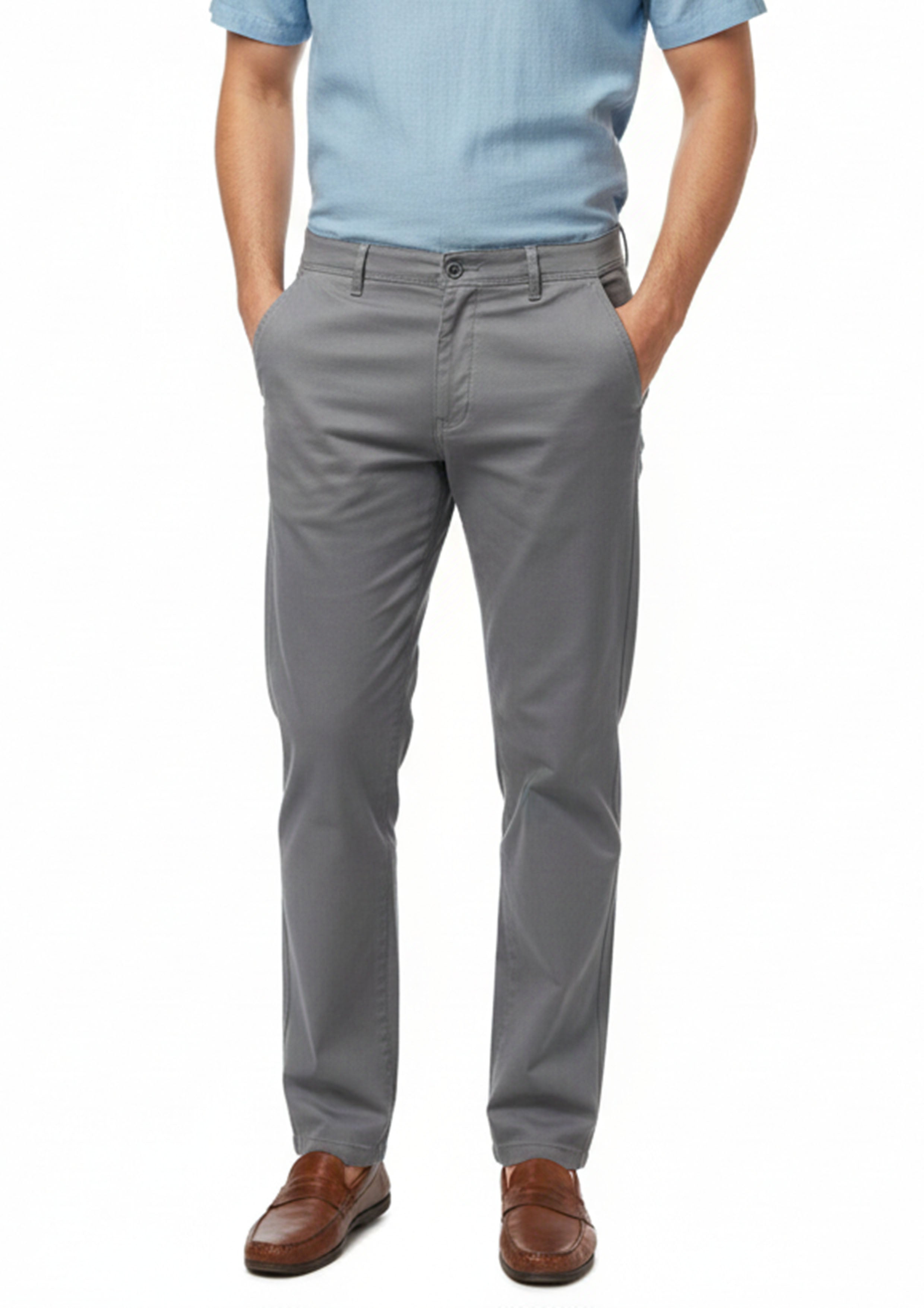 twill cotton Pants in Grey
