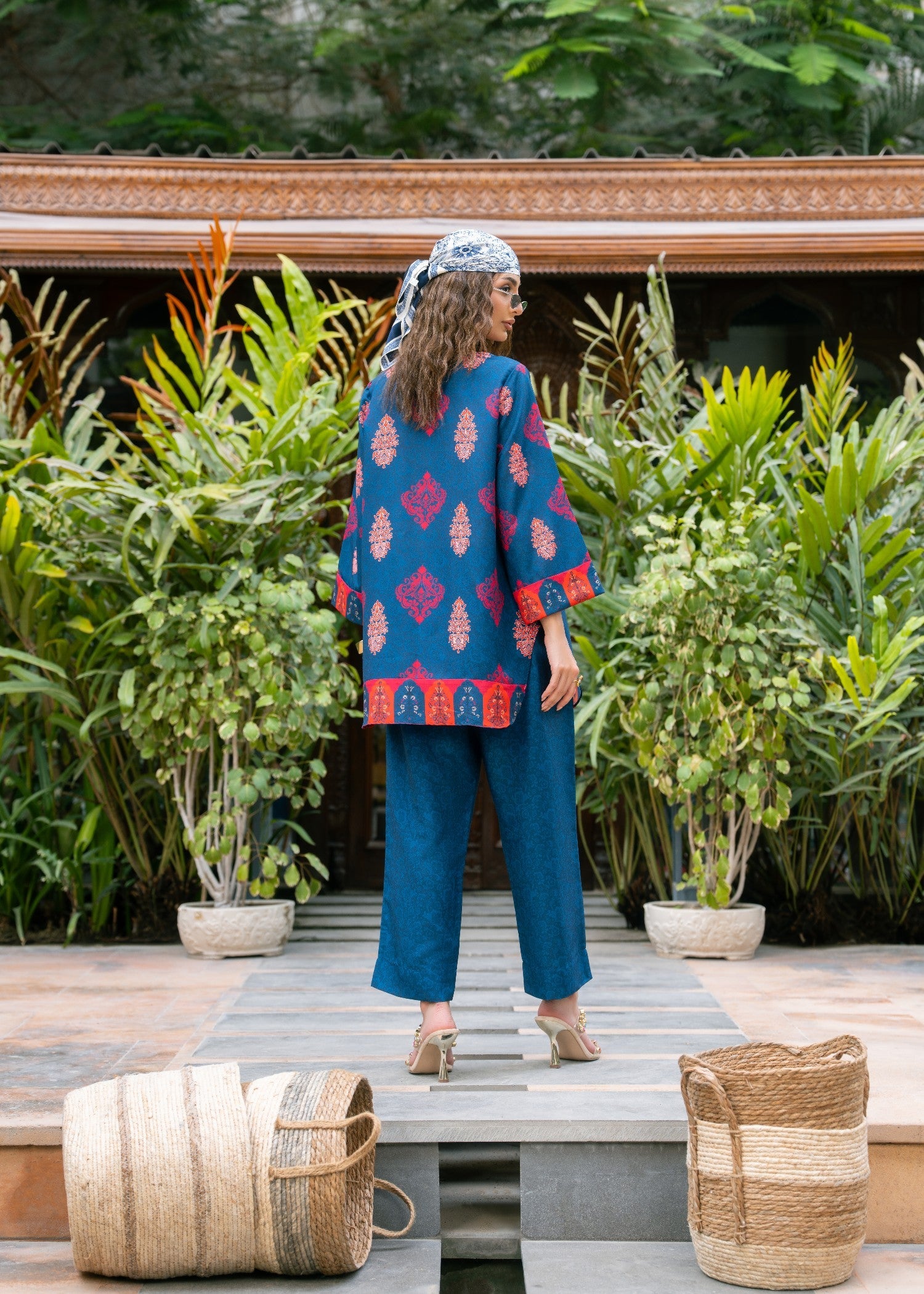 poly lawn Co ord Sets in Cobalt blue