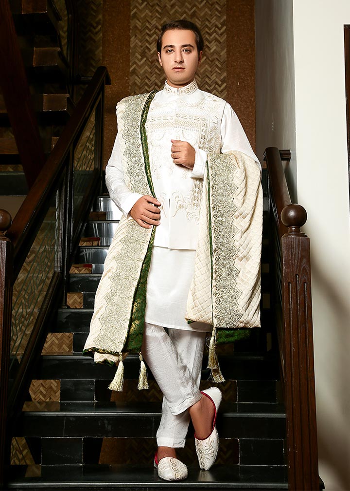silk Waistcoat in White