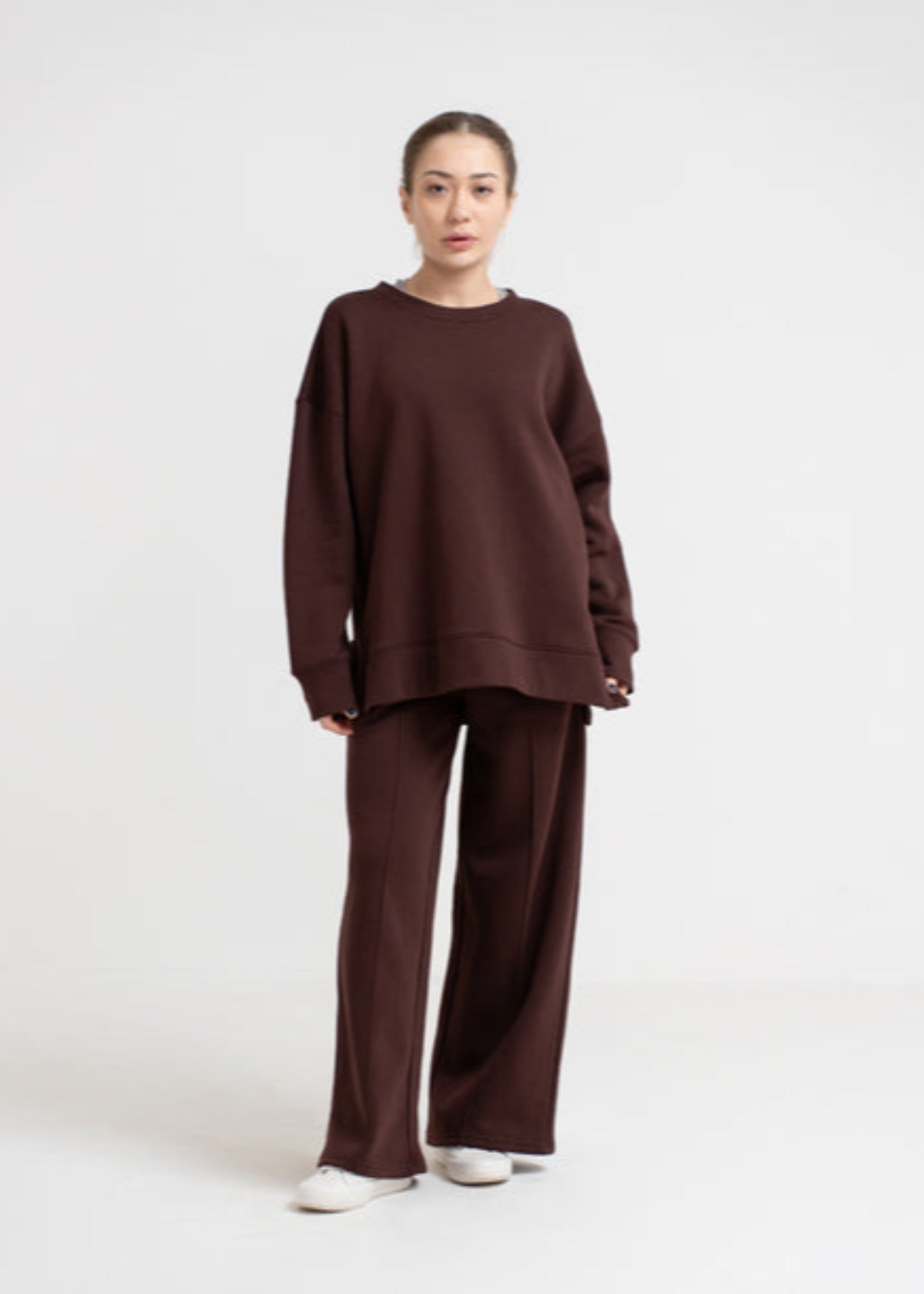 fleece Trousers in Dark brown