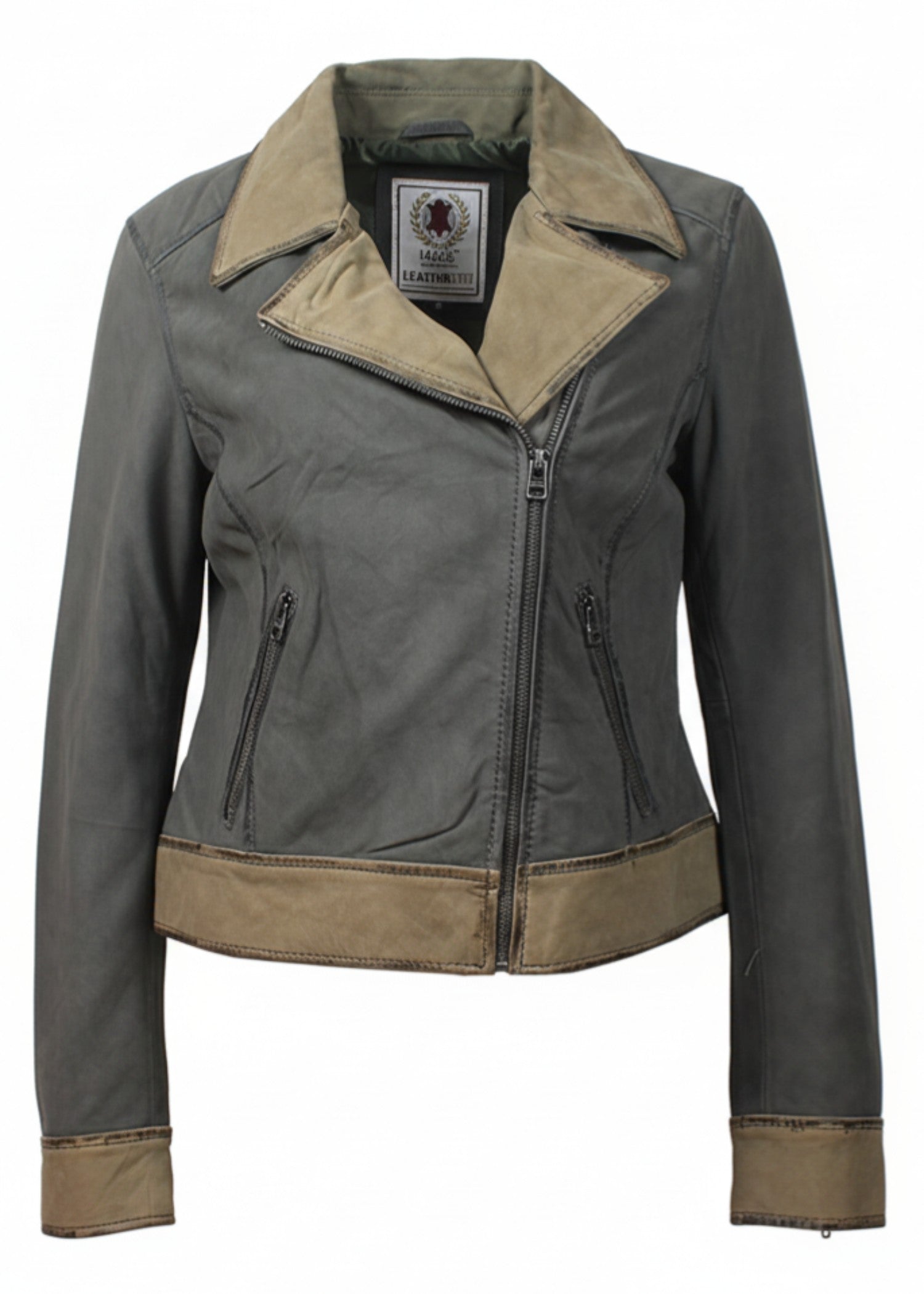 leather Jacket in Hunter green