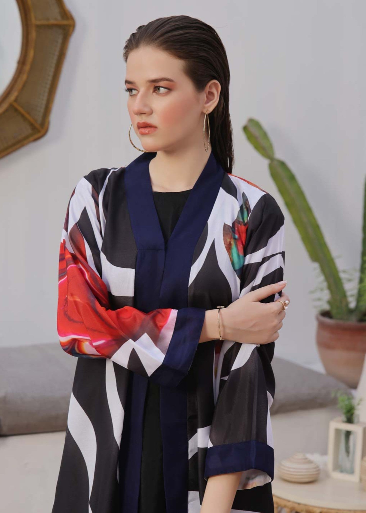 swiss lawn Gown in Multi