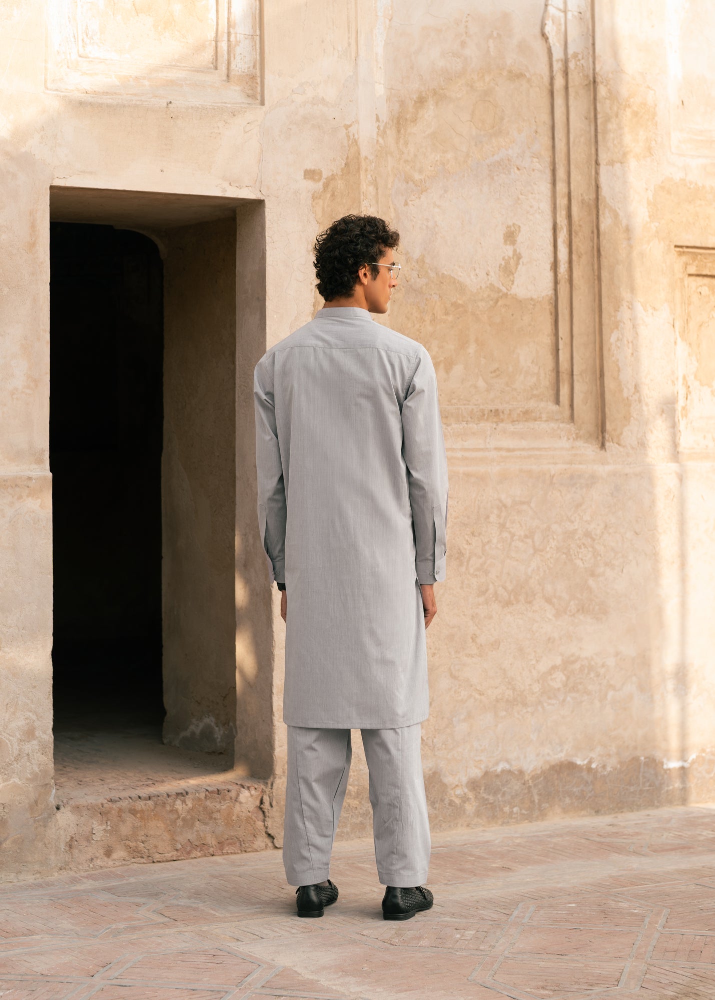 cotton Shalwar Kameez in Grey