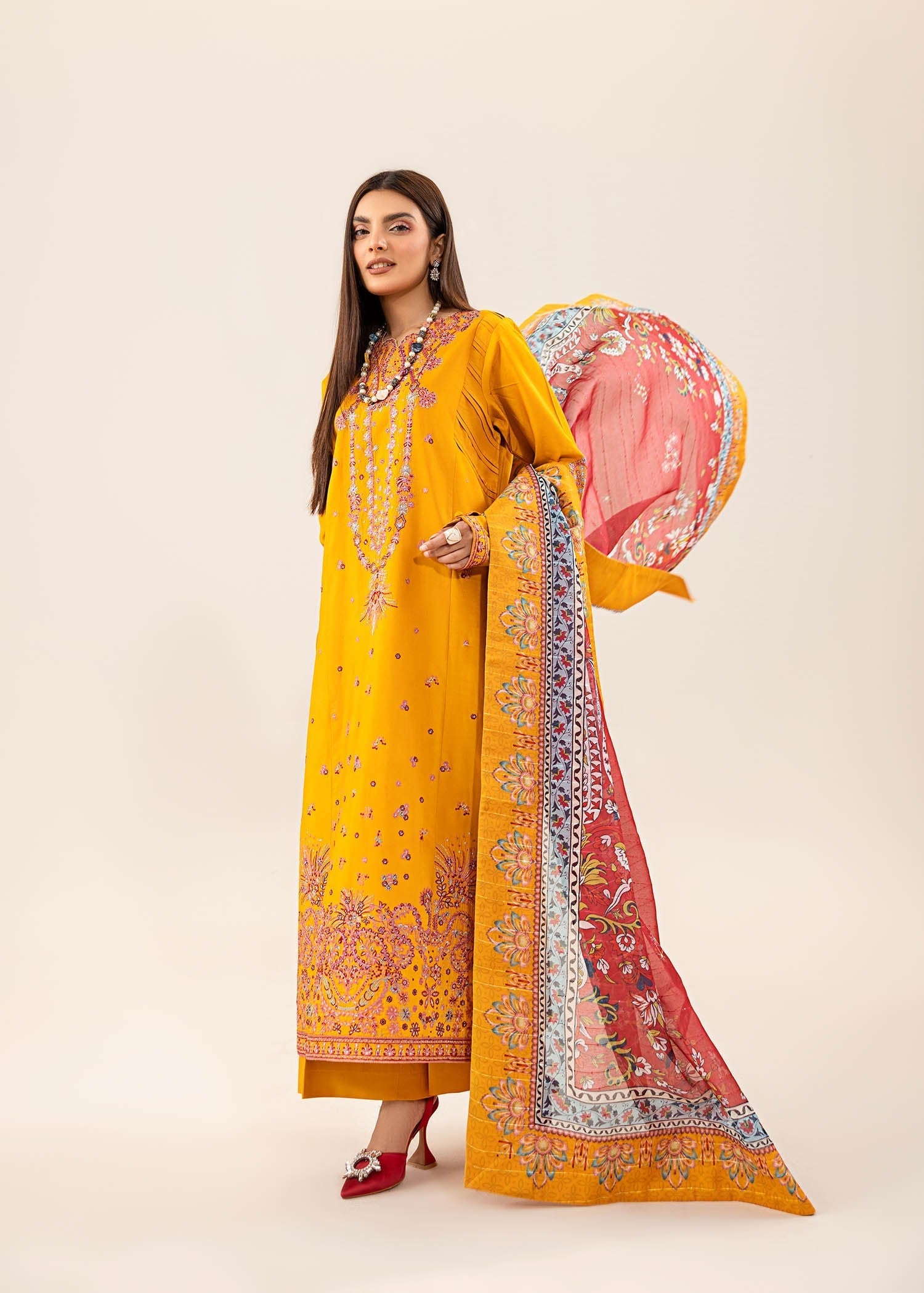 viscose Kurta Set in Mustard