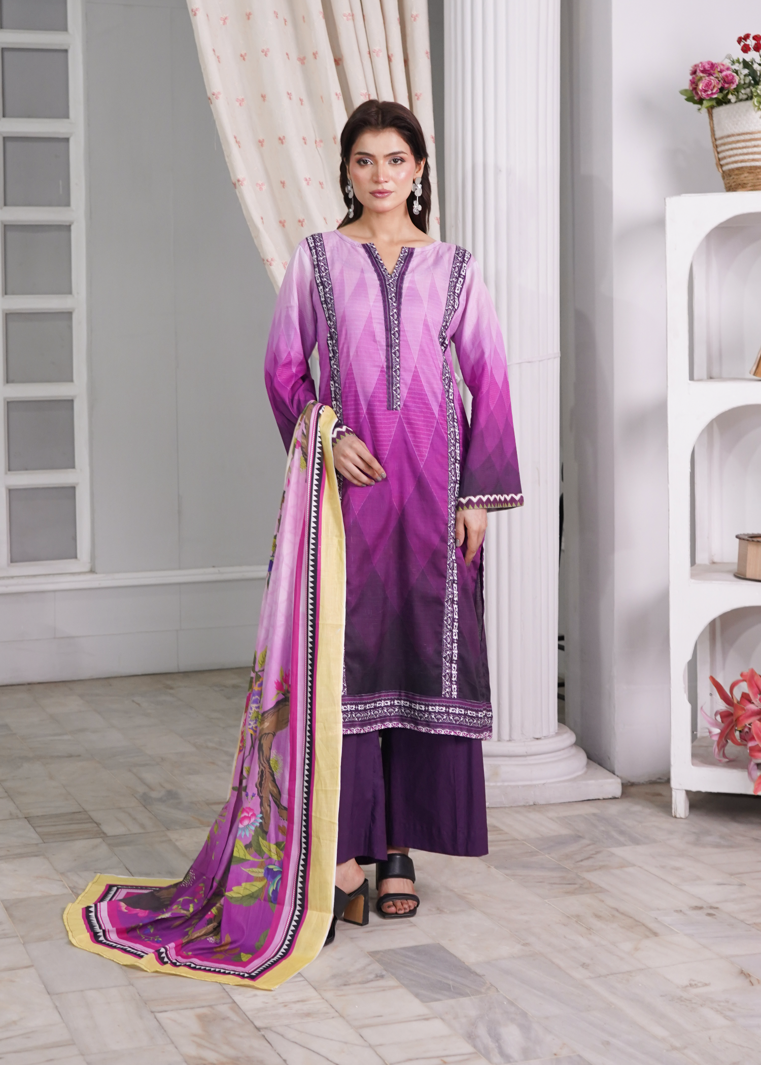 dobby Kurta Set in Orchid